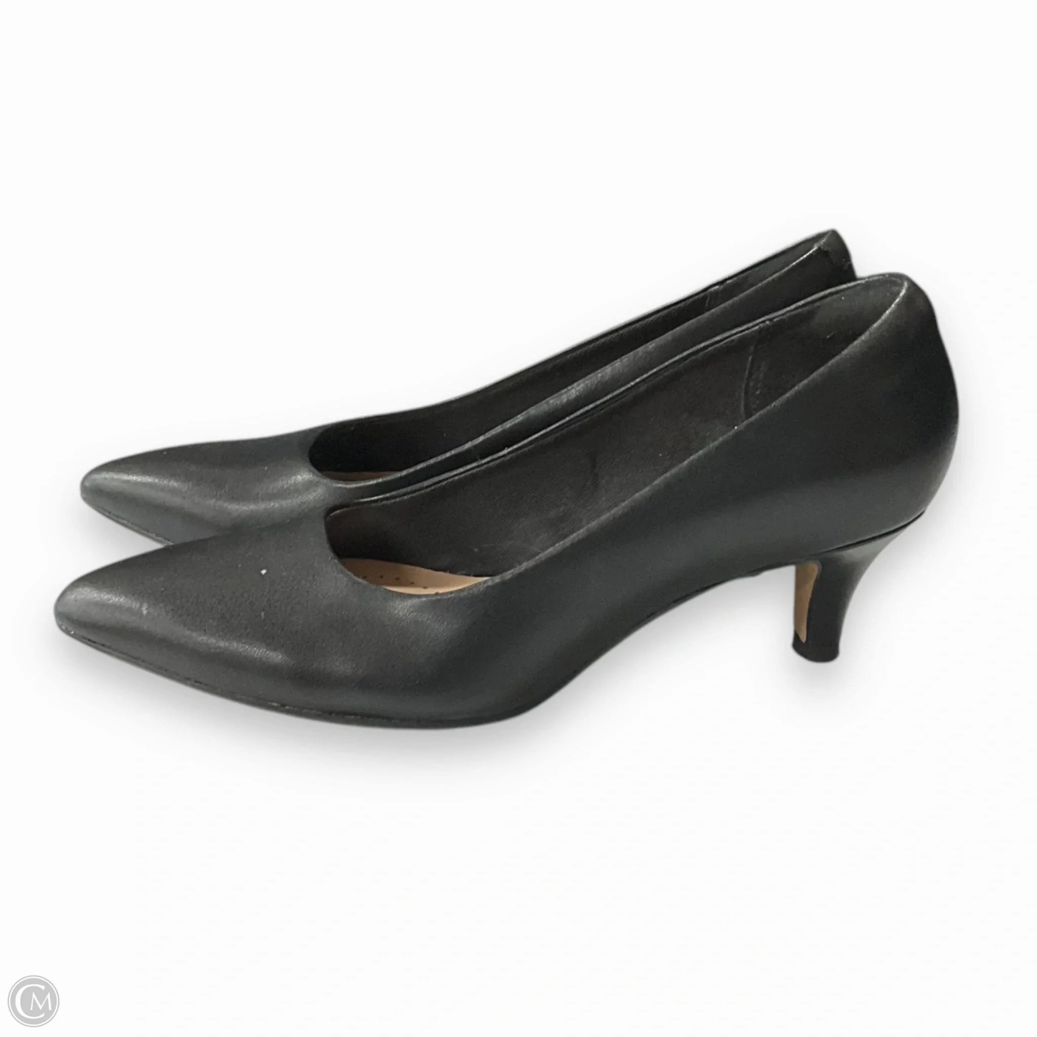Shoes Heels Kitten By Clarks In Black, Size: 5.5 Leather Footwear