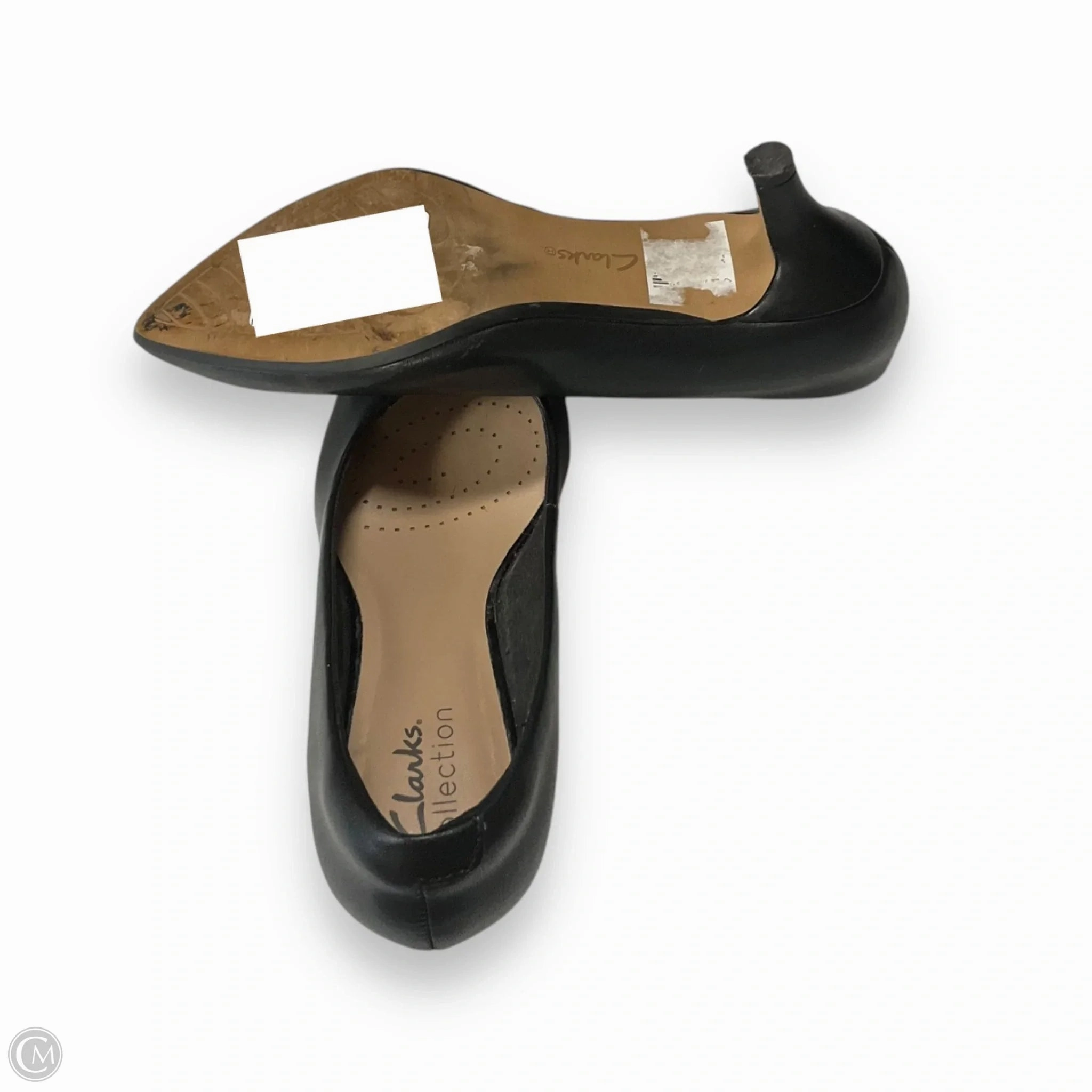 Shoes Heels Kitten By Clarks In Black, Size: 5.5 Leather Footwear