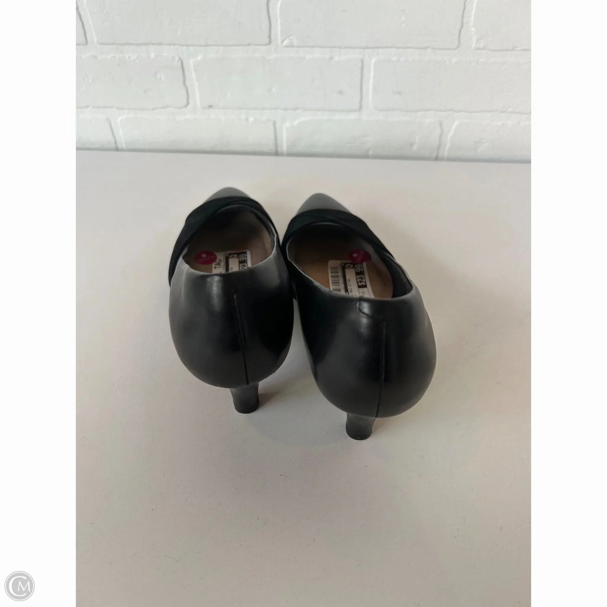Shoes Heels Kitten By Clarks In Black, Size: 9.5 Leather Footwear