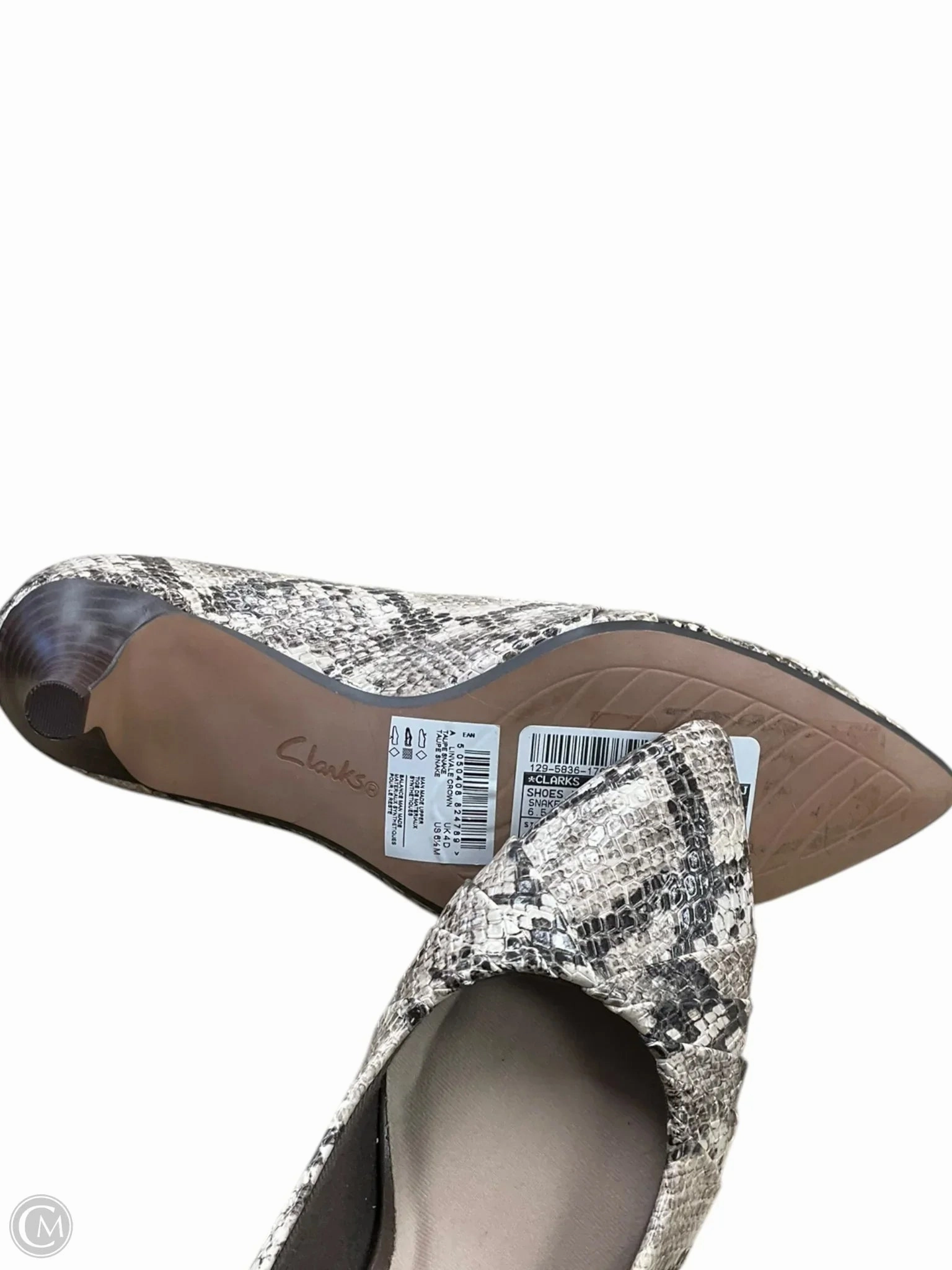 Shoes Heels Kitten By Clarks In Snakeskin Print, Size: 6.5 Leather Footwear