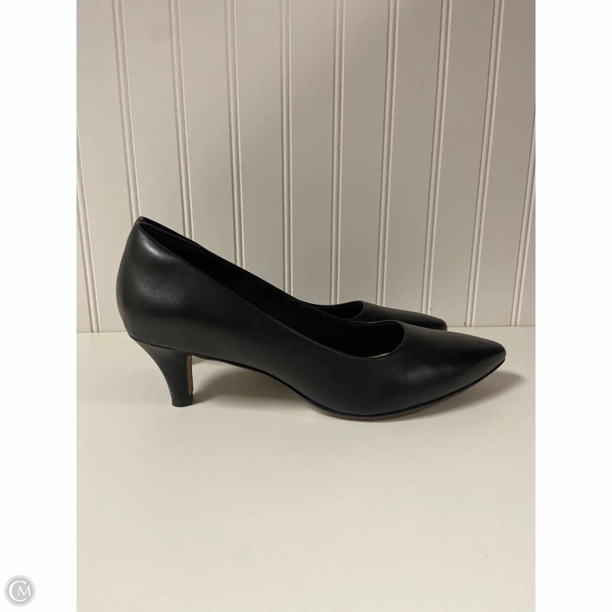 Shoes Heels Stiletto By Clarks In Black, Size: 10 Leather Footwear