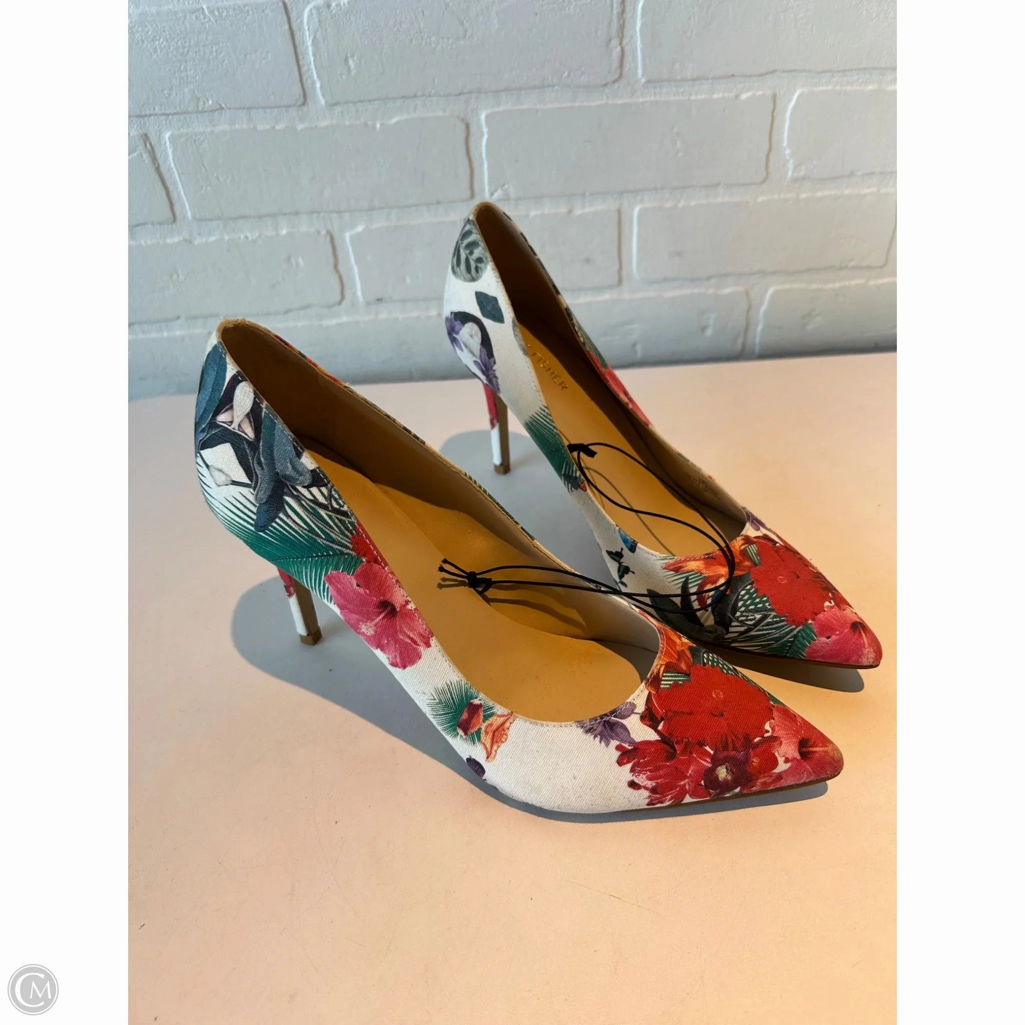 Shoes Heels Stiletto By Marc Fisher In Cream & Red, Size: 10 Fashion Heels