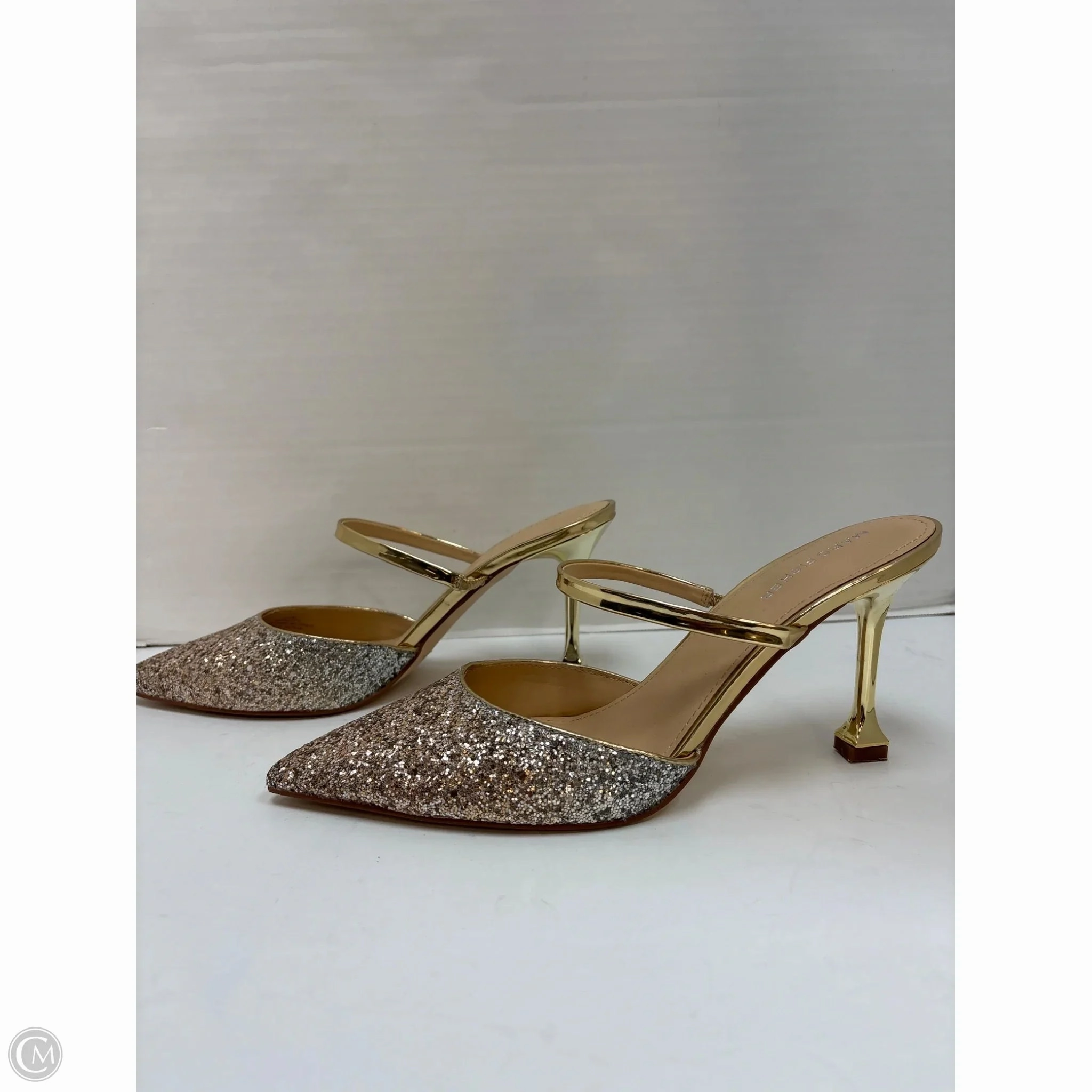 Shoes Heels Stiletto By Marc Fisher In Gold, Size: 9.5 Fashion Heels