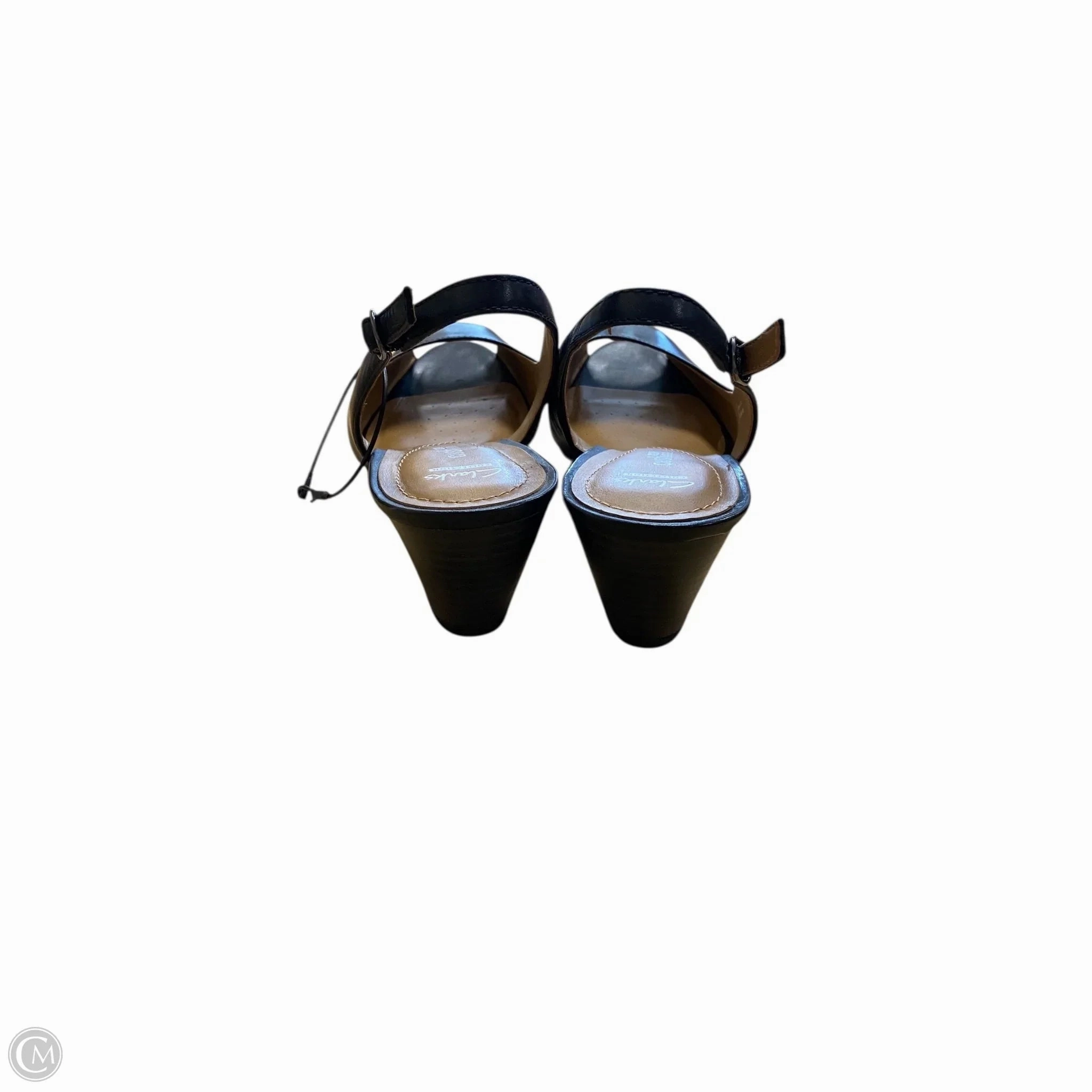 Shoes Heels Wedge By Clarks In Black, Size: 10 Leather Footwear