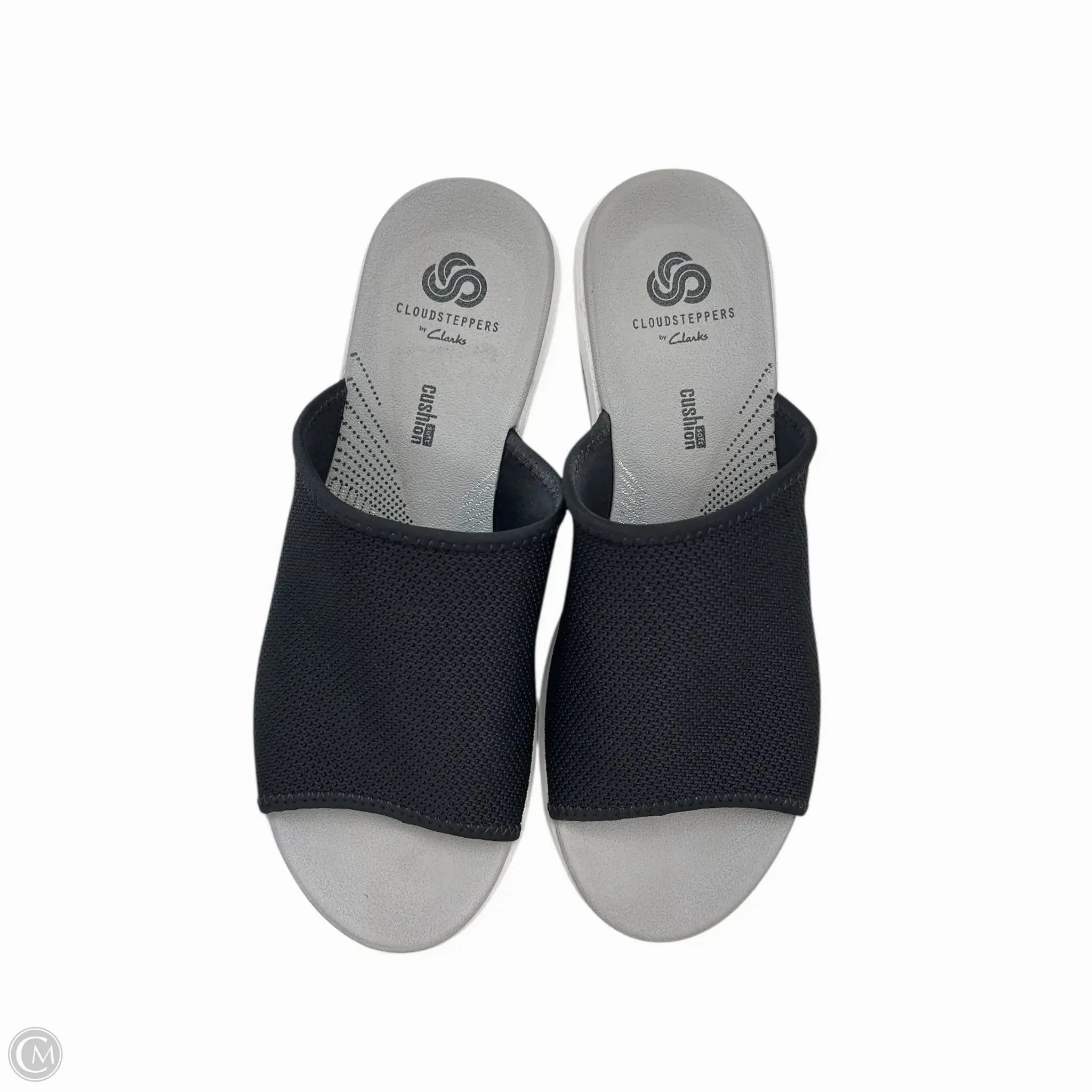 Shoes Heels Wedge By Clarks In Black, Size: 6.5 Leather Footwear