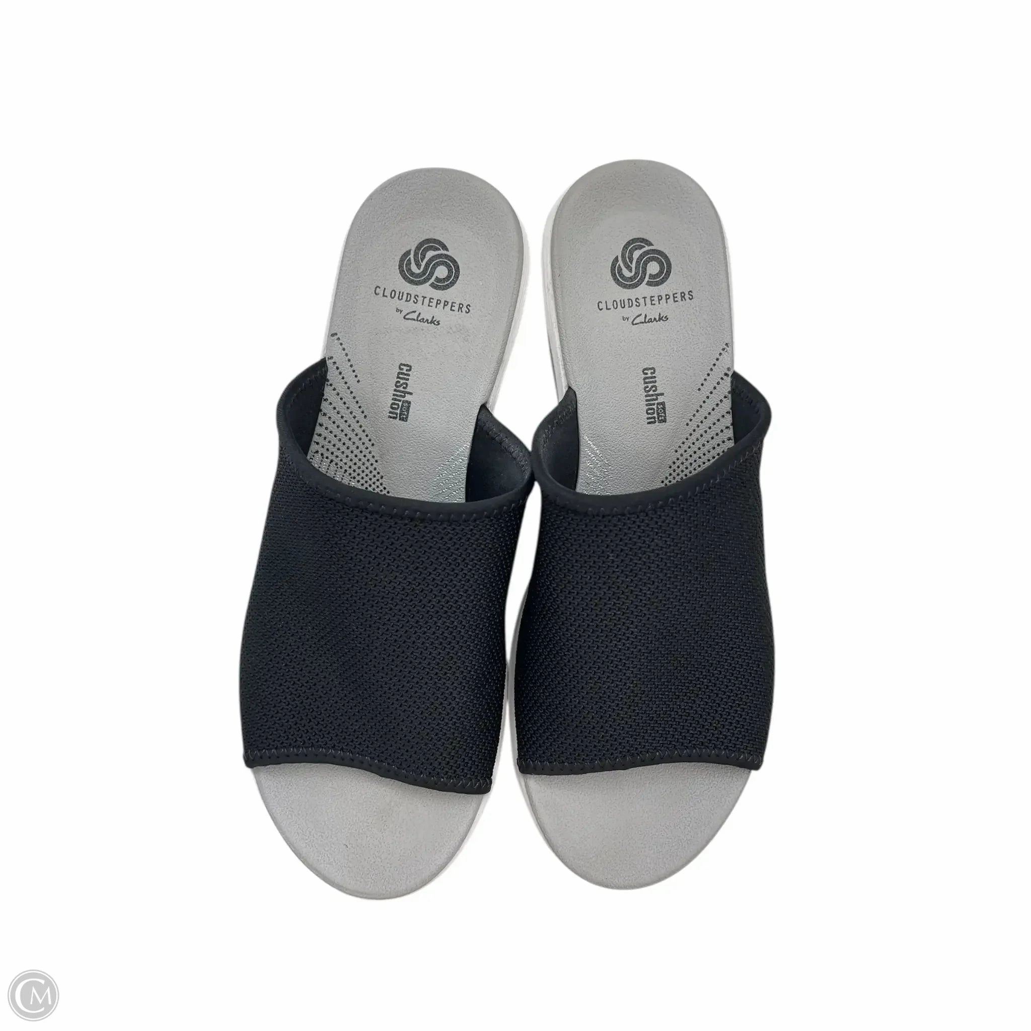 Shoes Heels Wedge By Clarks In Black, Size: 6.5 Leather Footwear