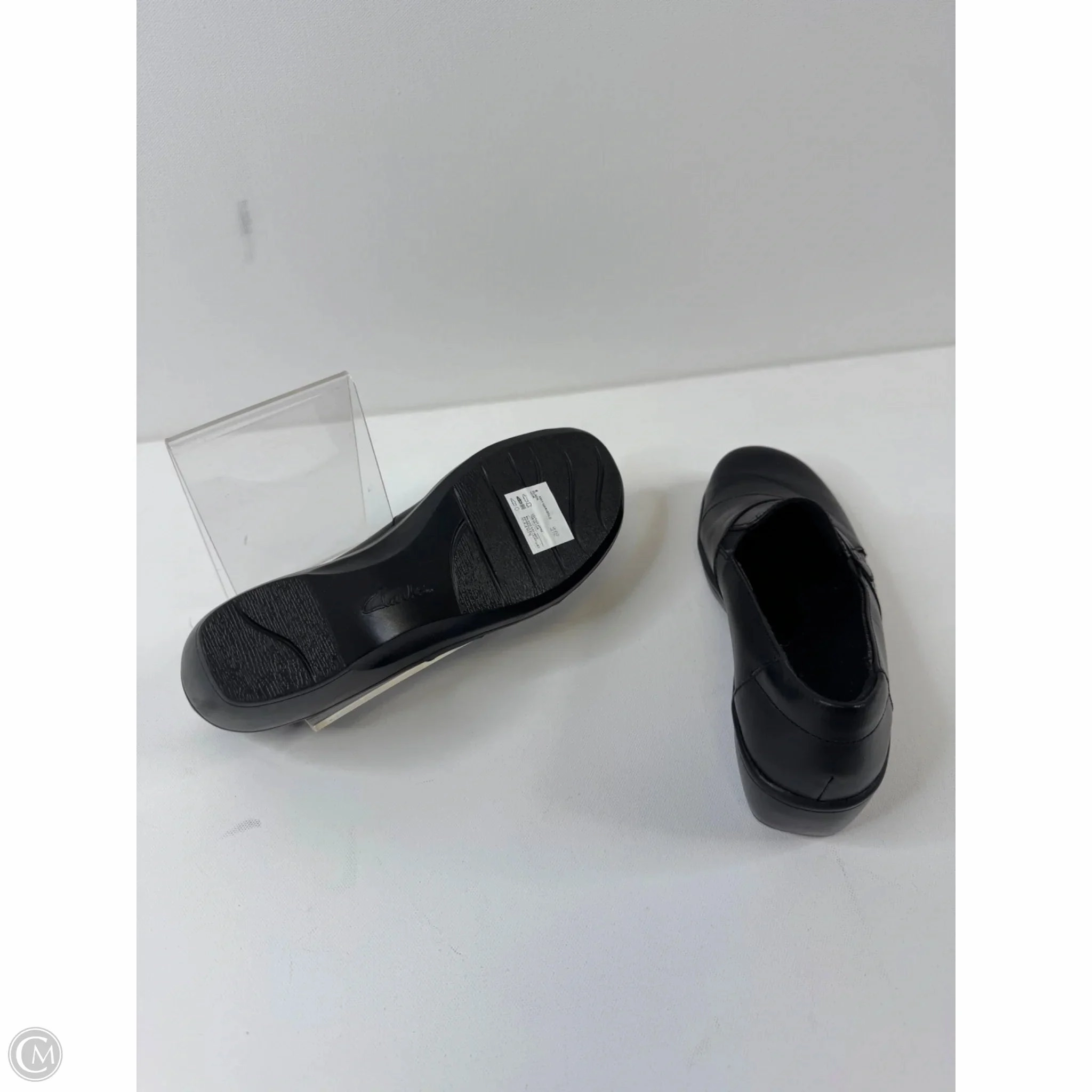 Shoes Heels Wedge By Clarks In Black, Size: 7 Leather Footwear