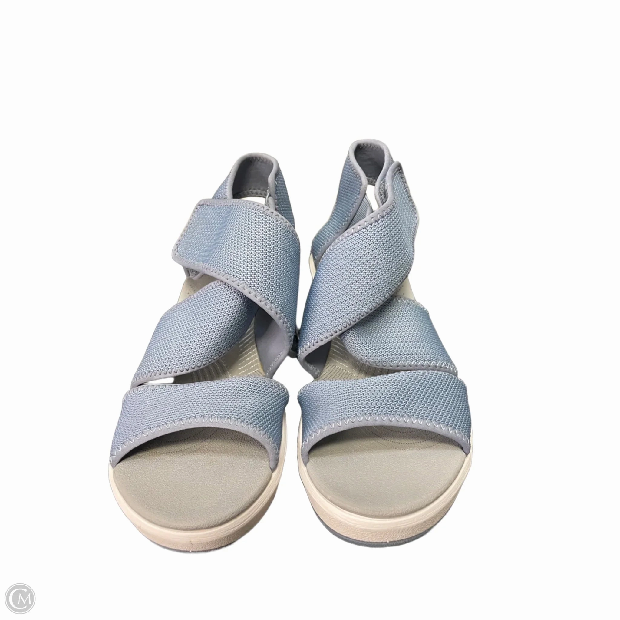 Shoes Heels Wedge By Clarks In Blue & White, Size: 6 Leather Footwear
