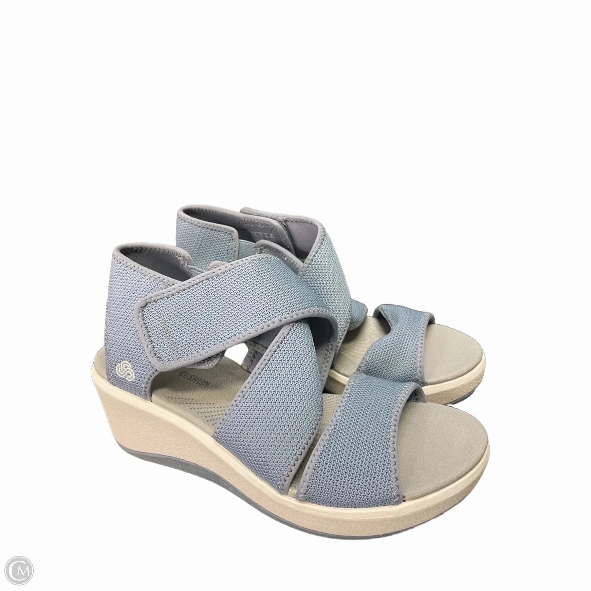 Shoes Heels Wedge By Clarks In Blue & White, Size: 6 Clarks leather shoes for daily wear