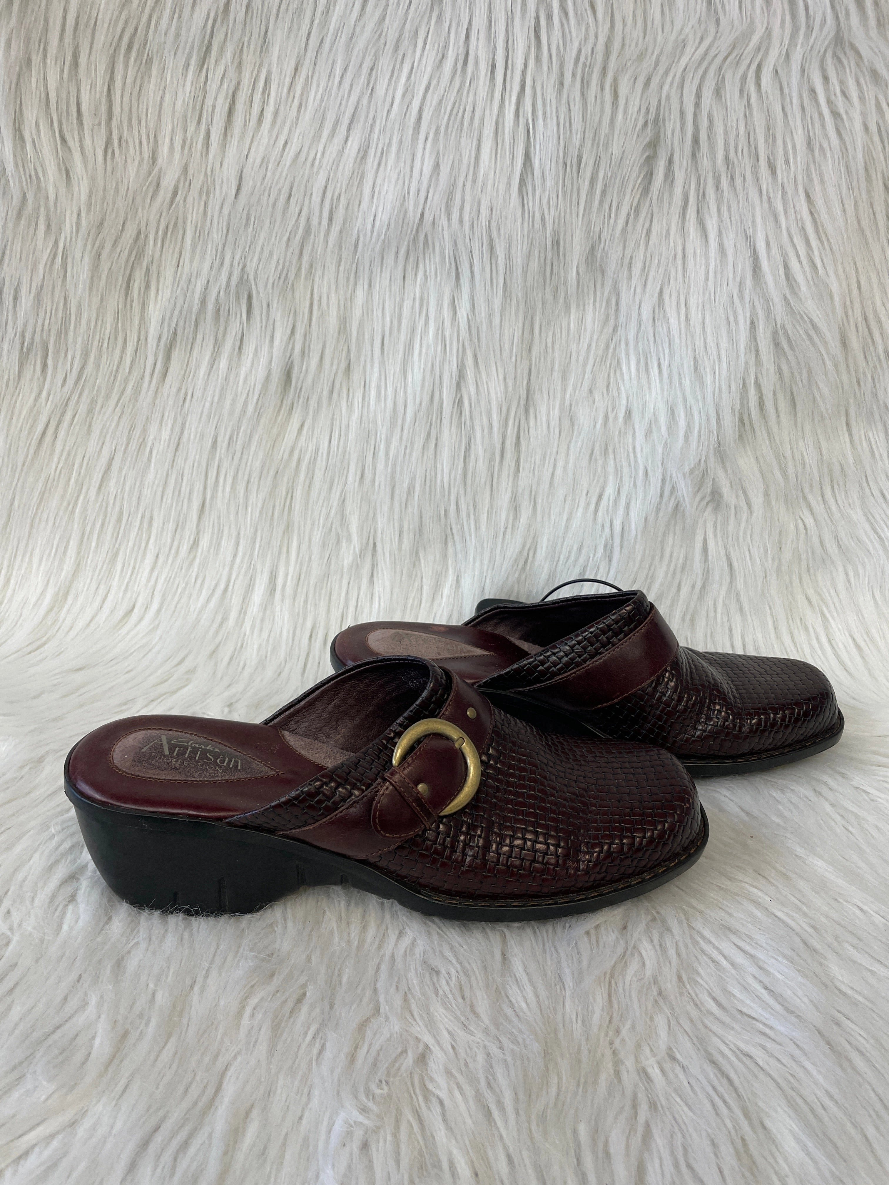 Shoes Heels Wedge By Clarks In Brown, Size: 9.5 Clarks leather shoes for daily wear