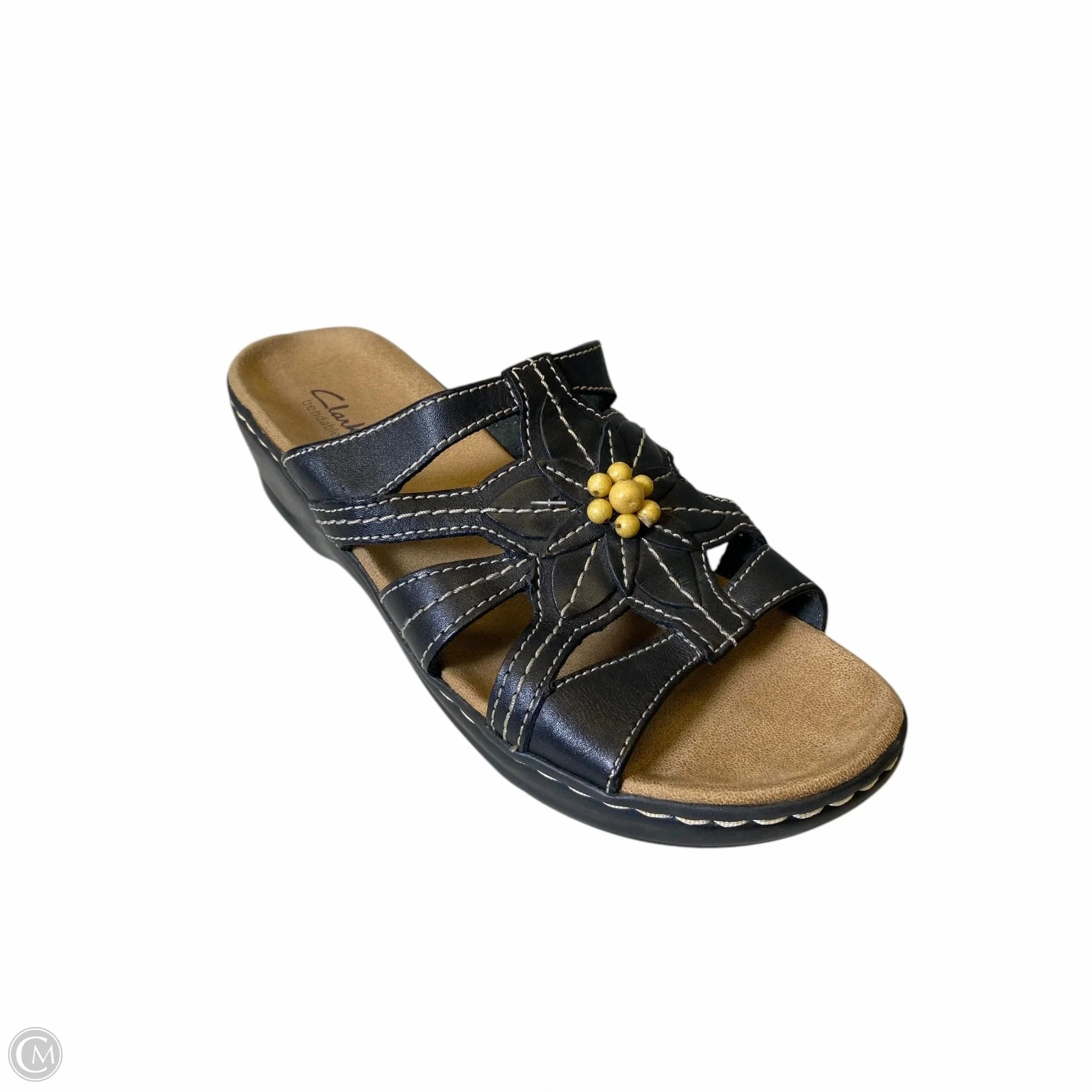 Shoes Heels Wedge By Clarks In Brown, Size: 9.5 Leather Footwear