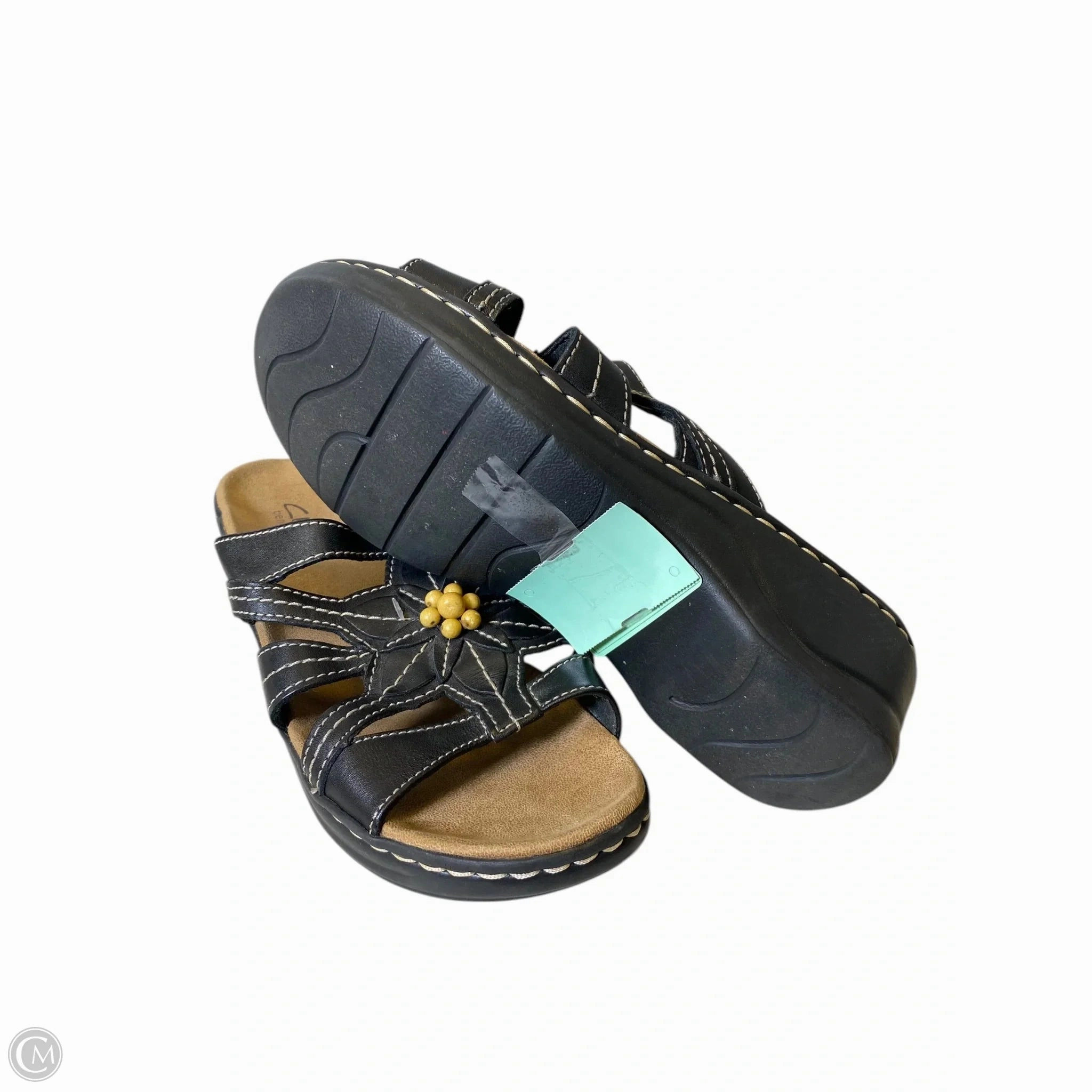Shoes Heels Wedge By Clarks In Brown, Size: 9.5 Leather Footwear