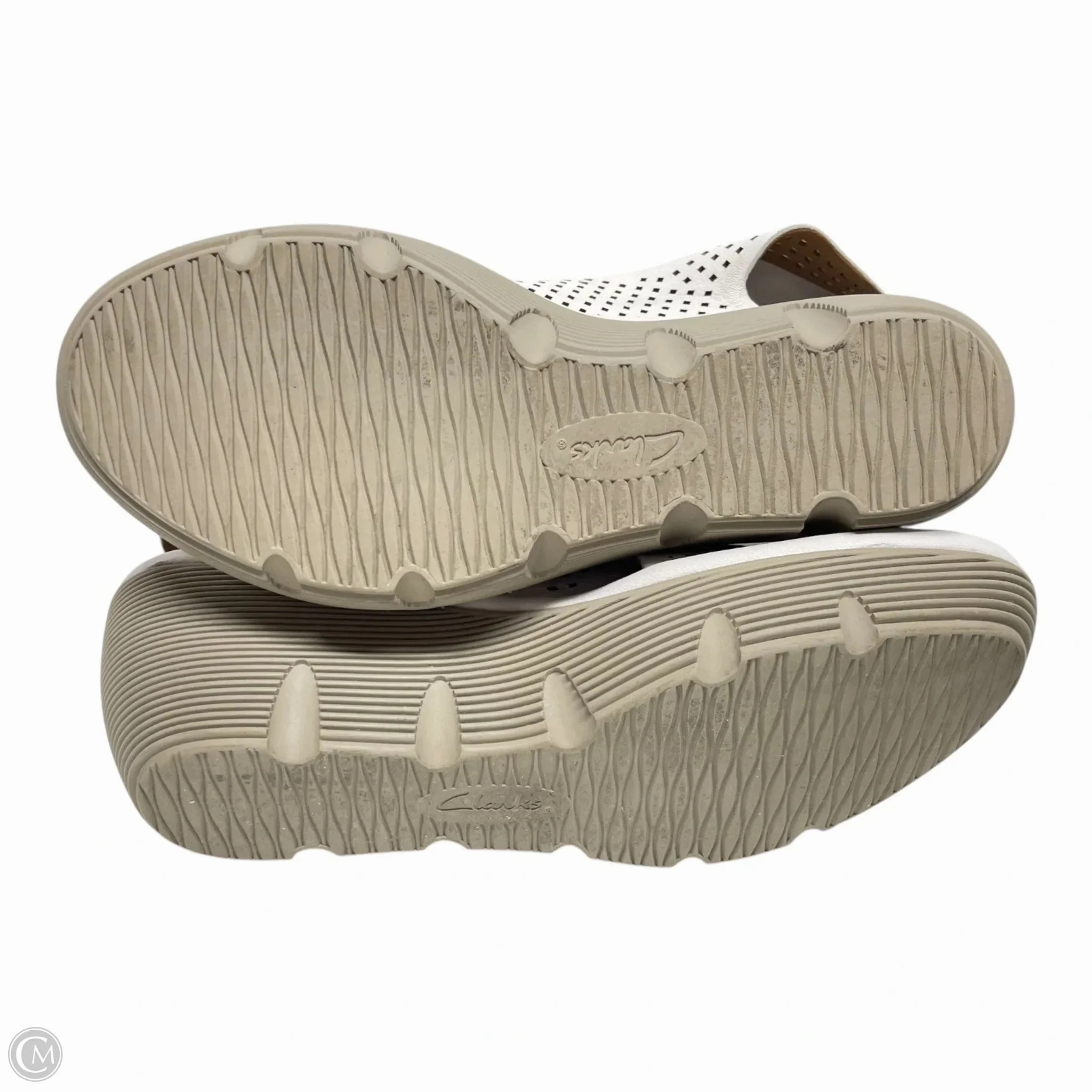 Shoes Heels Wedge By Clarks In White, Size: 9 Leather Footwear