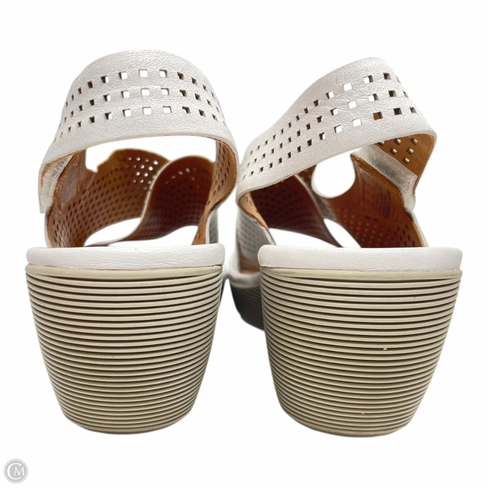 Shoes Heels Wedge By Clarks In White, Size: 9 Leather Footwear