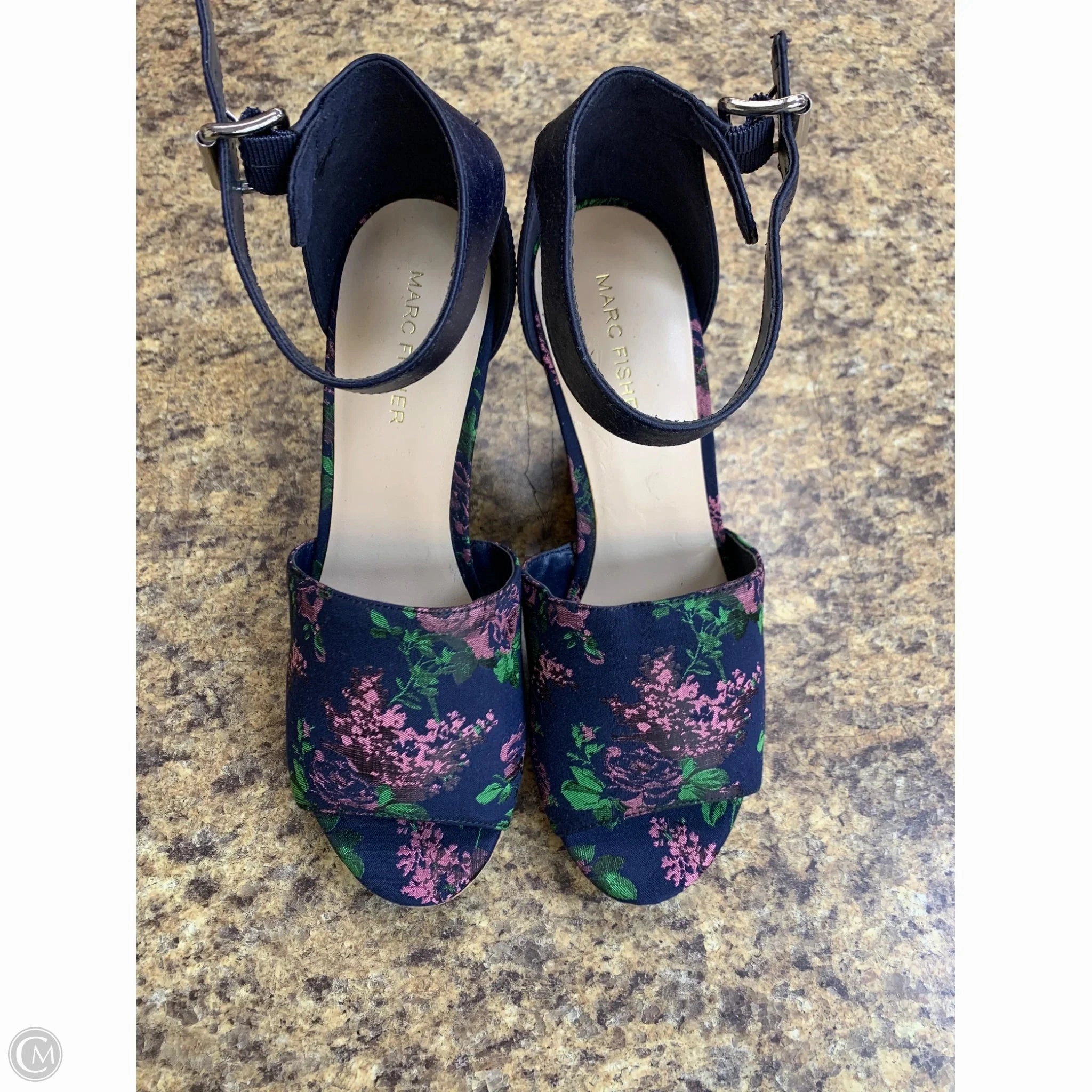 Shoes Heels Wedge By Marc Fisher In Floral Print, Size: 8 Marc Fisher fashion shoes with block heels