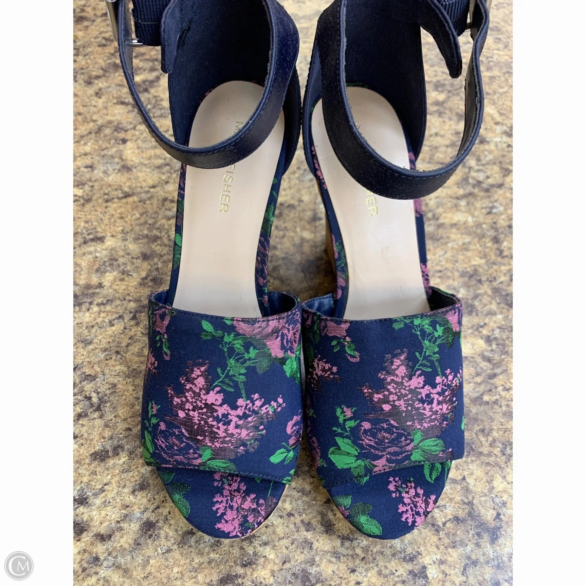 Shoes Heels Wedge By Marc Fisher In Floral Print, Size: 8 Fashion Heels