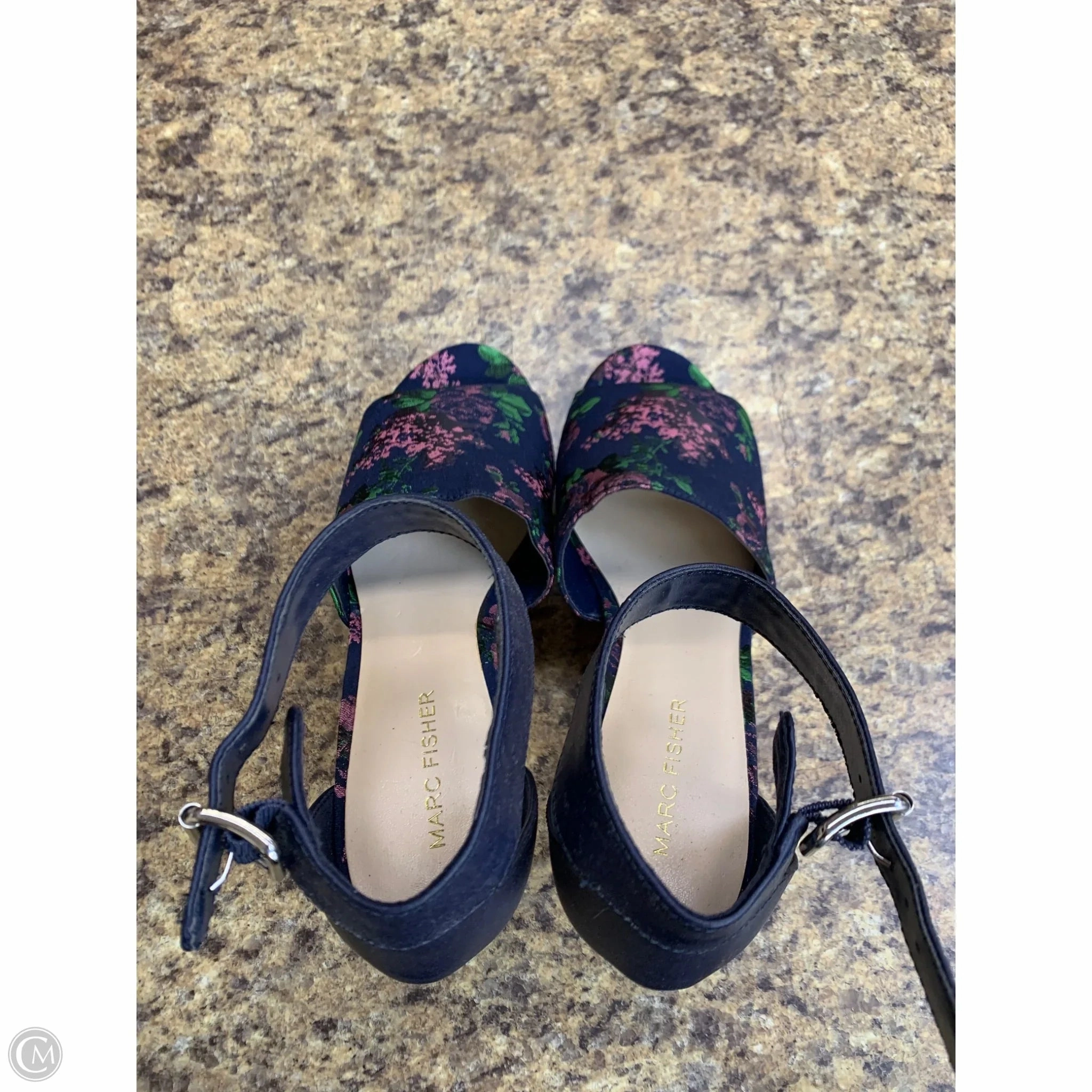 Shoes Heels Wedge By Marc Fisher In Floral Print, Size: 8 Fashion Heels