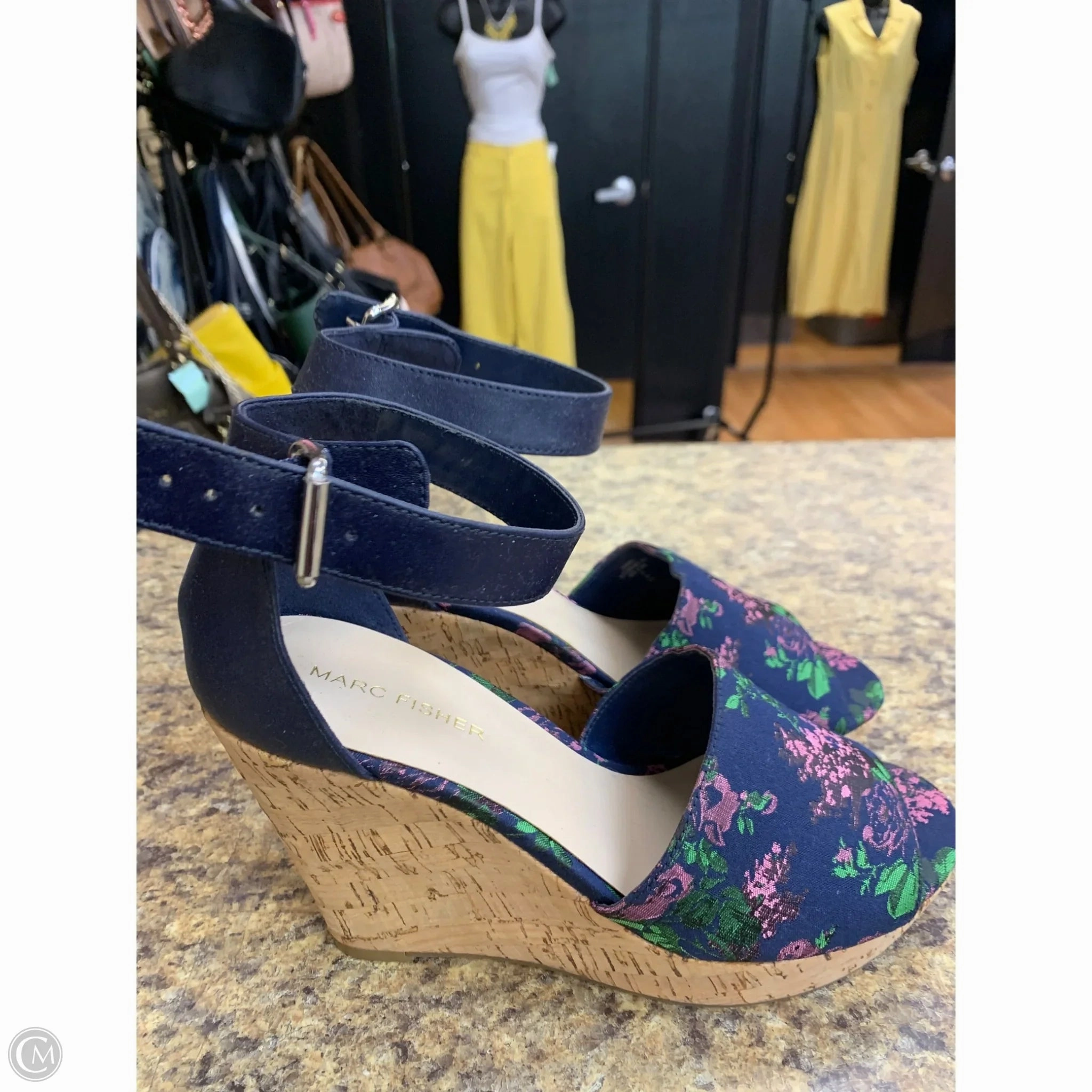 Shoes Heels Wedge By Marc Fisher In Floral Print, Size: 8 Fashion Heels