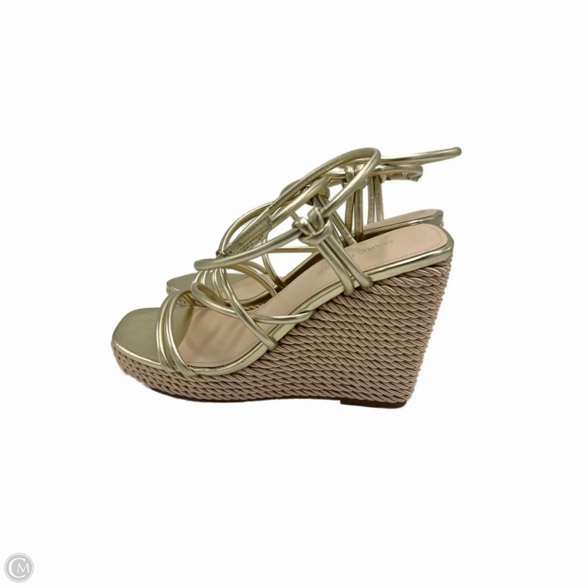 Shoes Heels Wedge By Marc Fisher In Gold, Size: 8.5 Fashion Heels