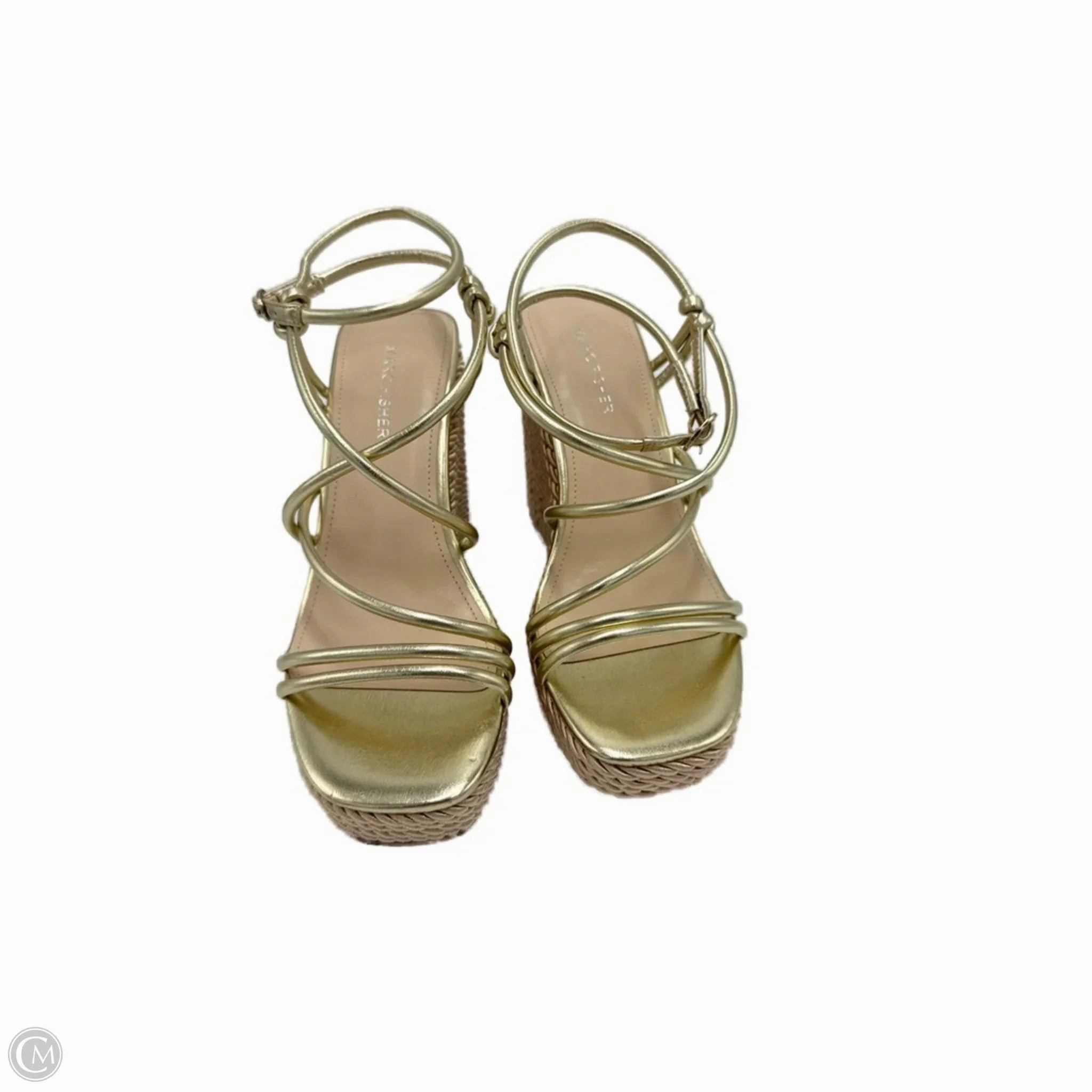 Shoes Heels Wedge By Marc Fisher In Gold, Size: 8.5 Fashion Heels