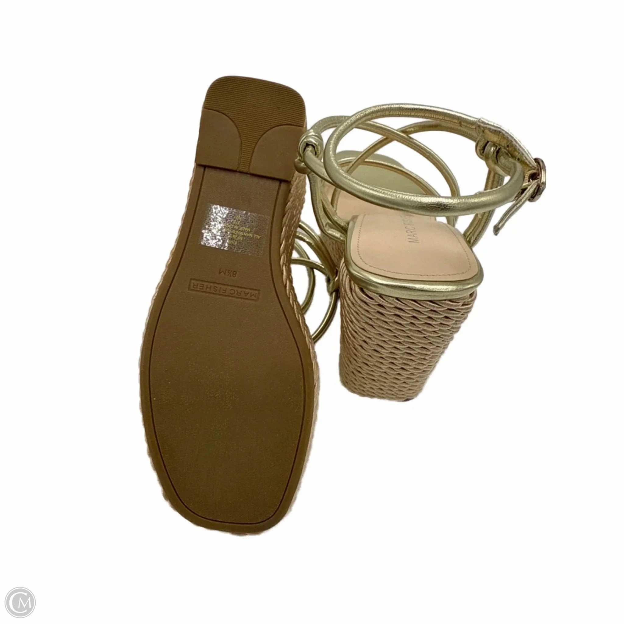 Shoes Heels Wedge By Marc Fisher In Gold, Size: 8.5 Fashion Heels