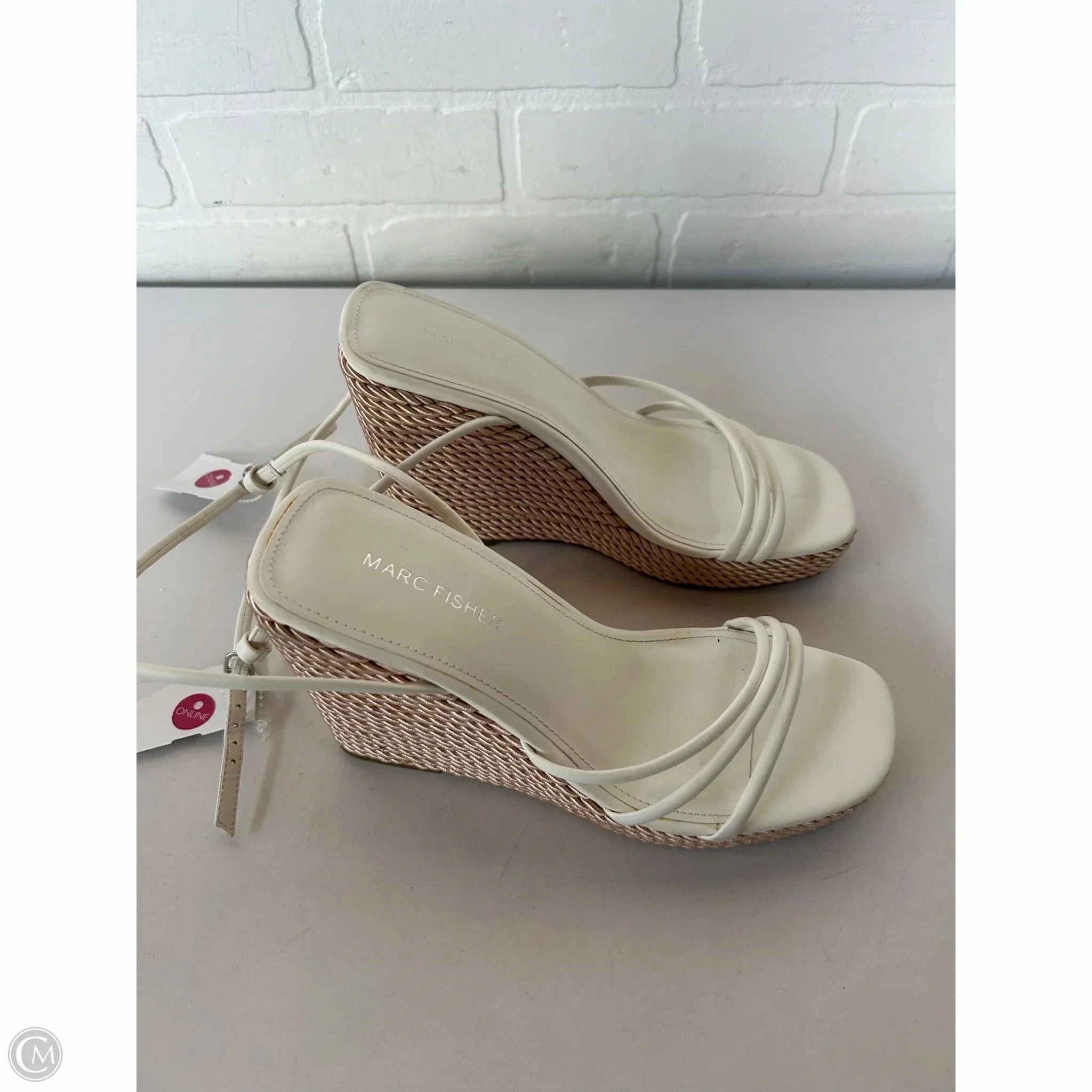 Shoes Heels Wedge By Marc Fisher In White, Size: 8.5 Fashion Heels