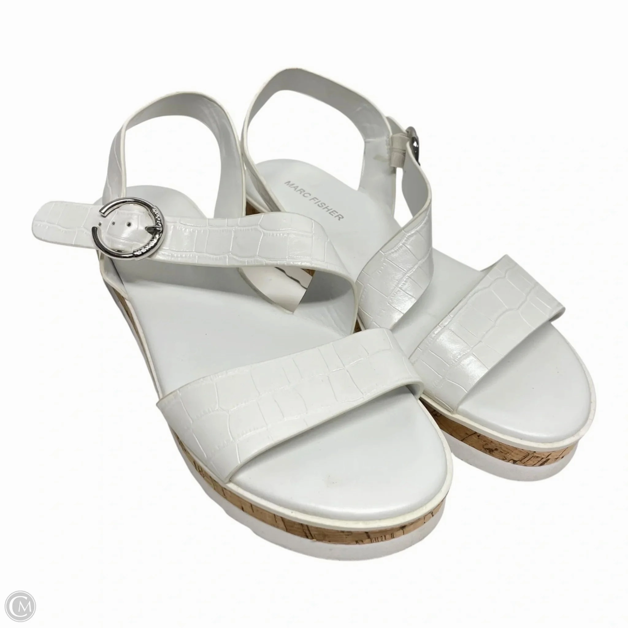 Shoes Heels Wedge By Marc Fisher In White, Size: 9.5 Fashion Heels