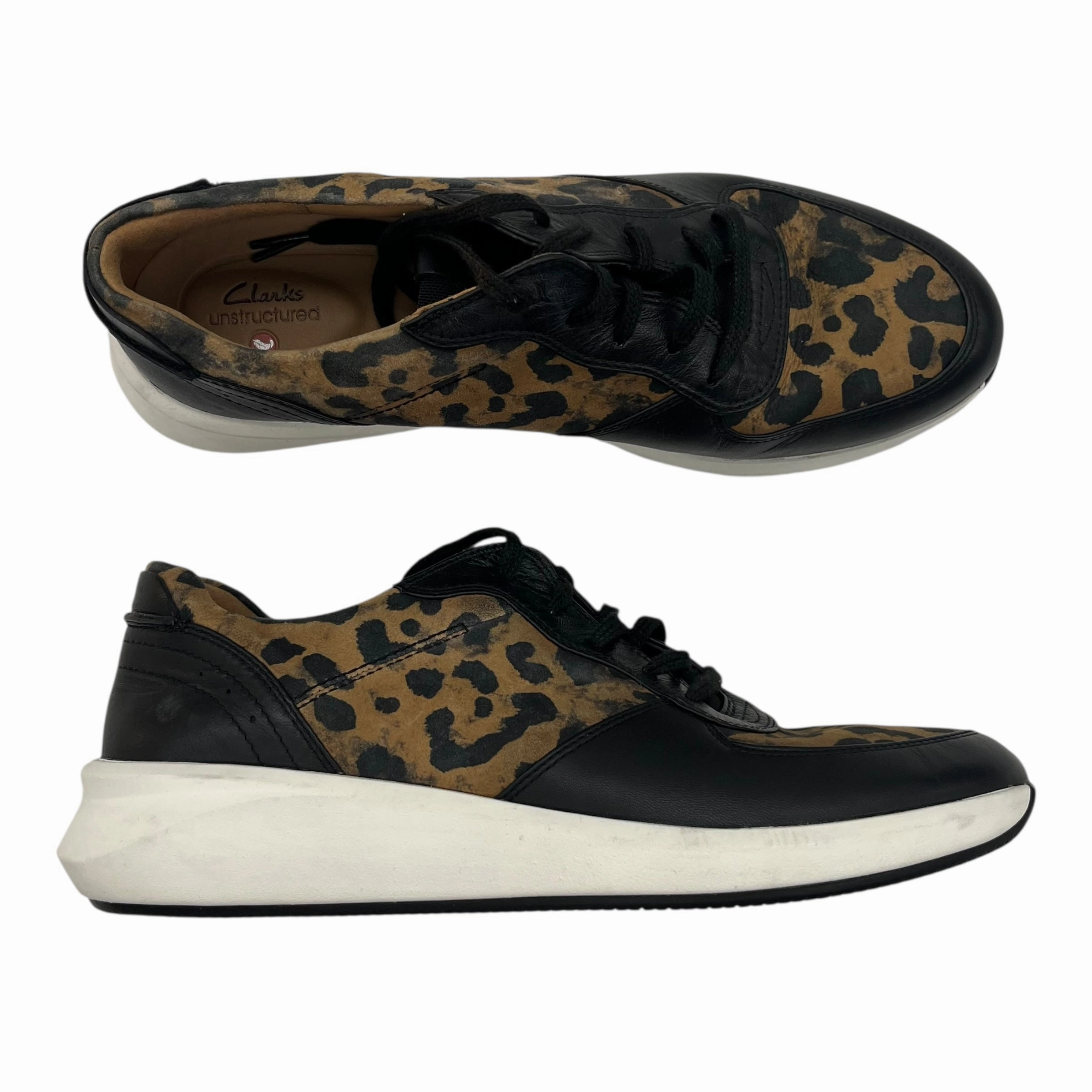 Shoes Sneakers By Clarks In Animal Print, Size:10 Leather Footwear