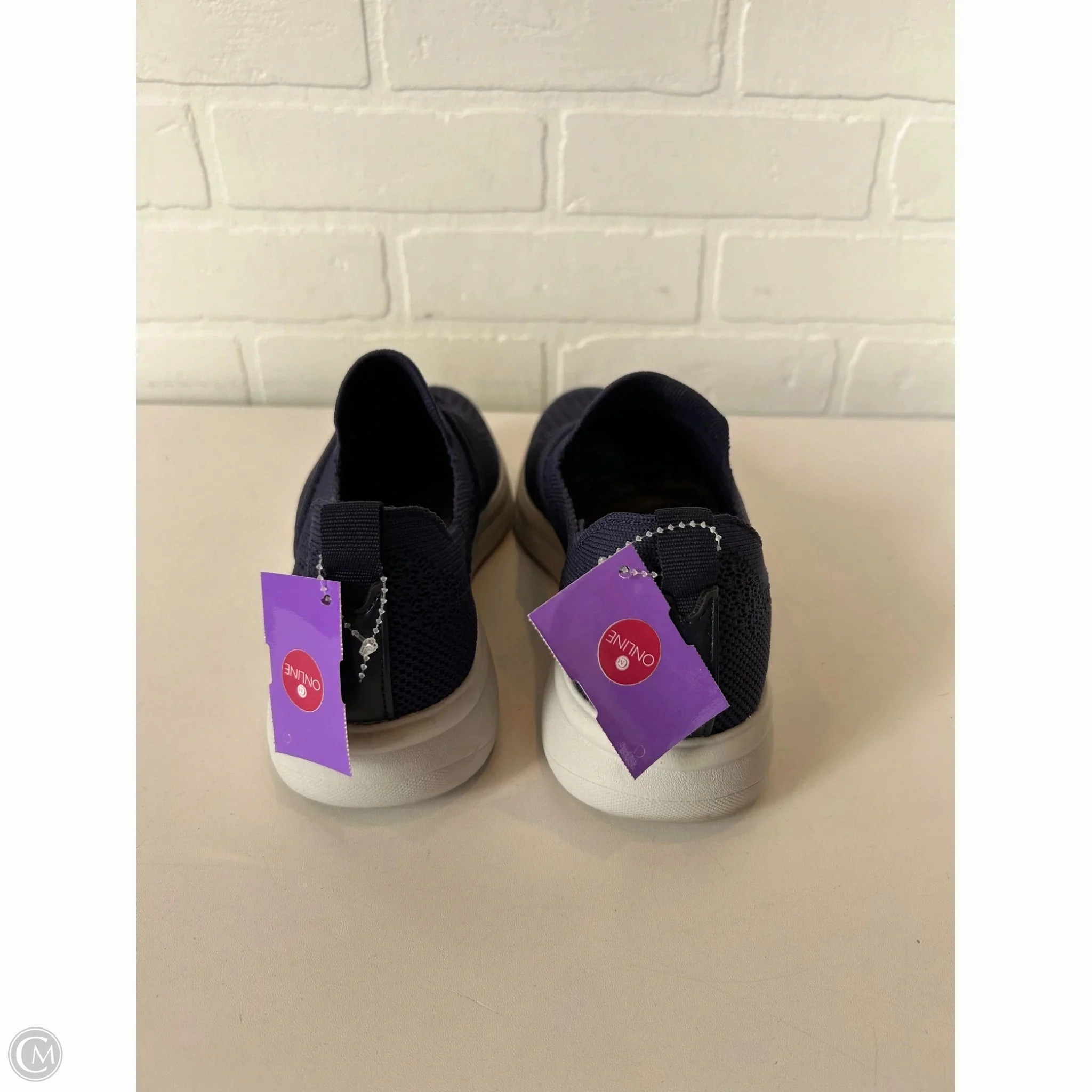 Shoes Sneakers By Clarks In Blue & White, Size: 9 Leather Footwear