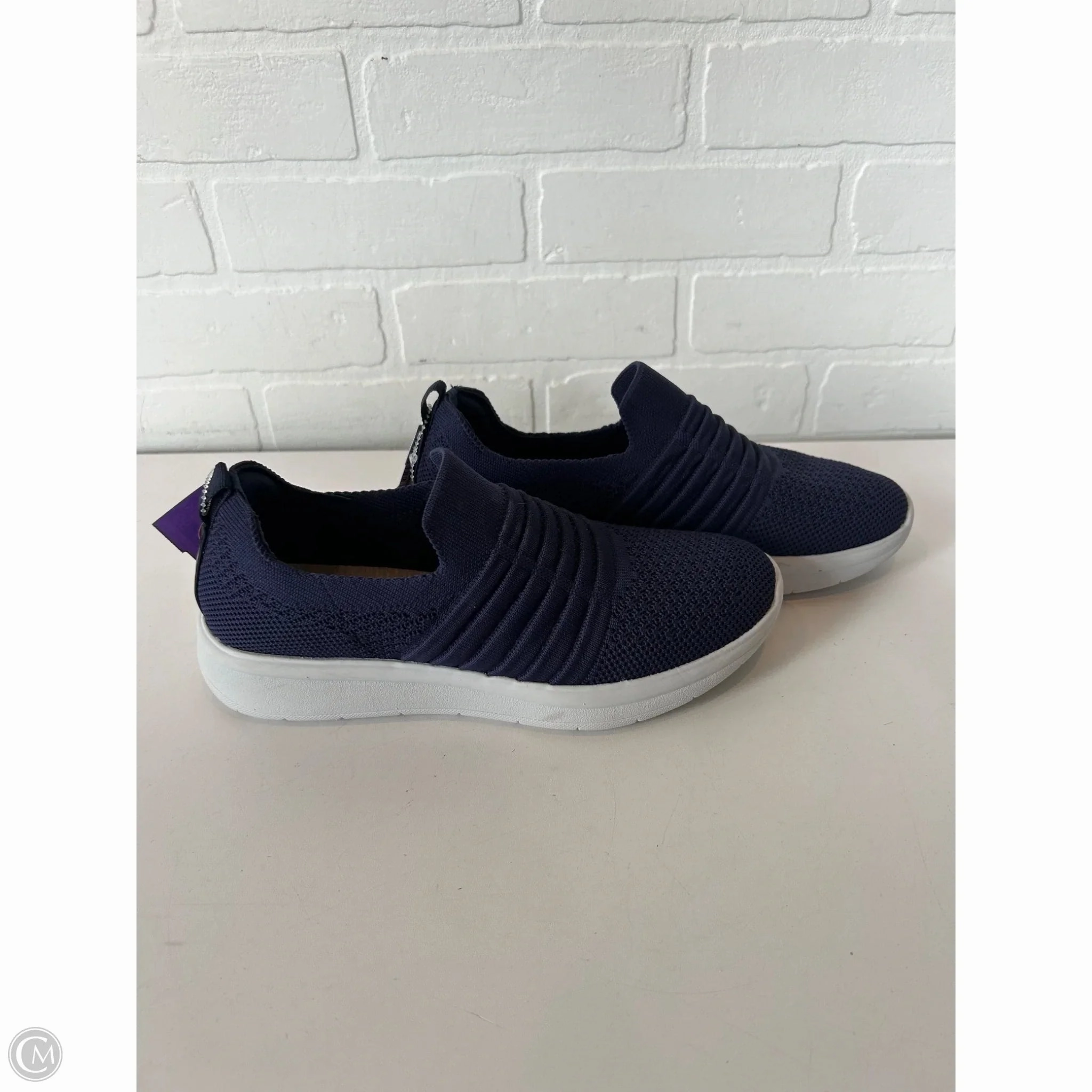 Shoes Sneakers By Clarks In Blue & White, Size: 9 Leather Footwear
