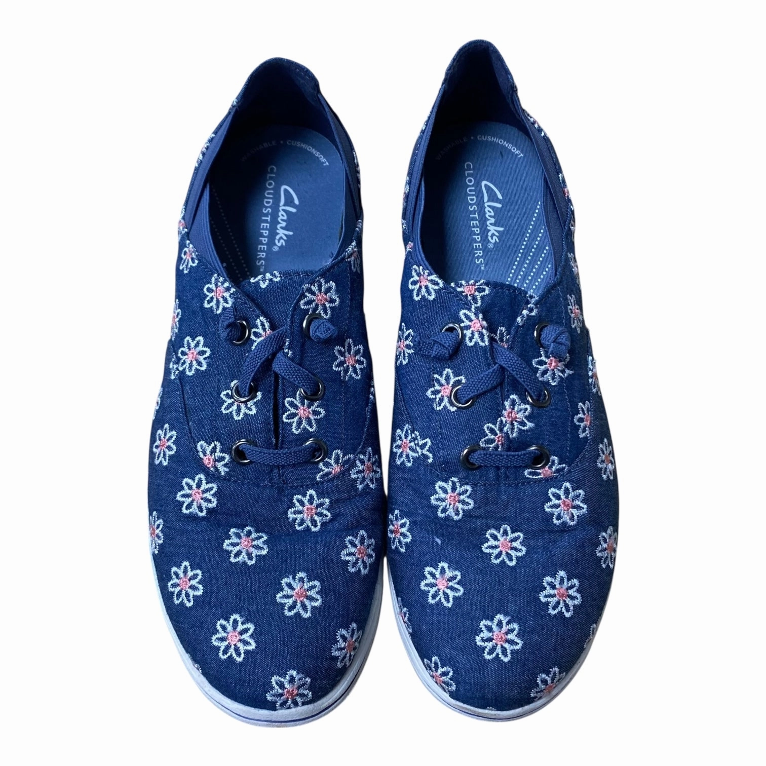 Shoes Sneakers By Clarks In Blue, Size:8 Leather Footwear