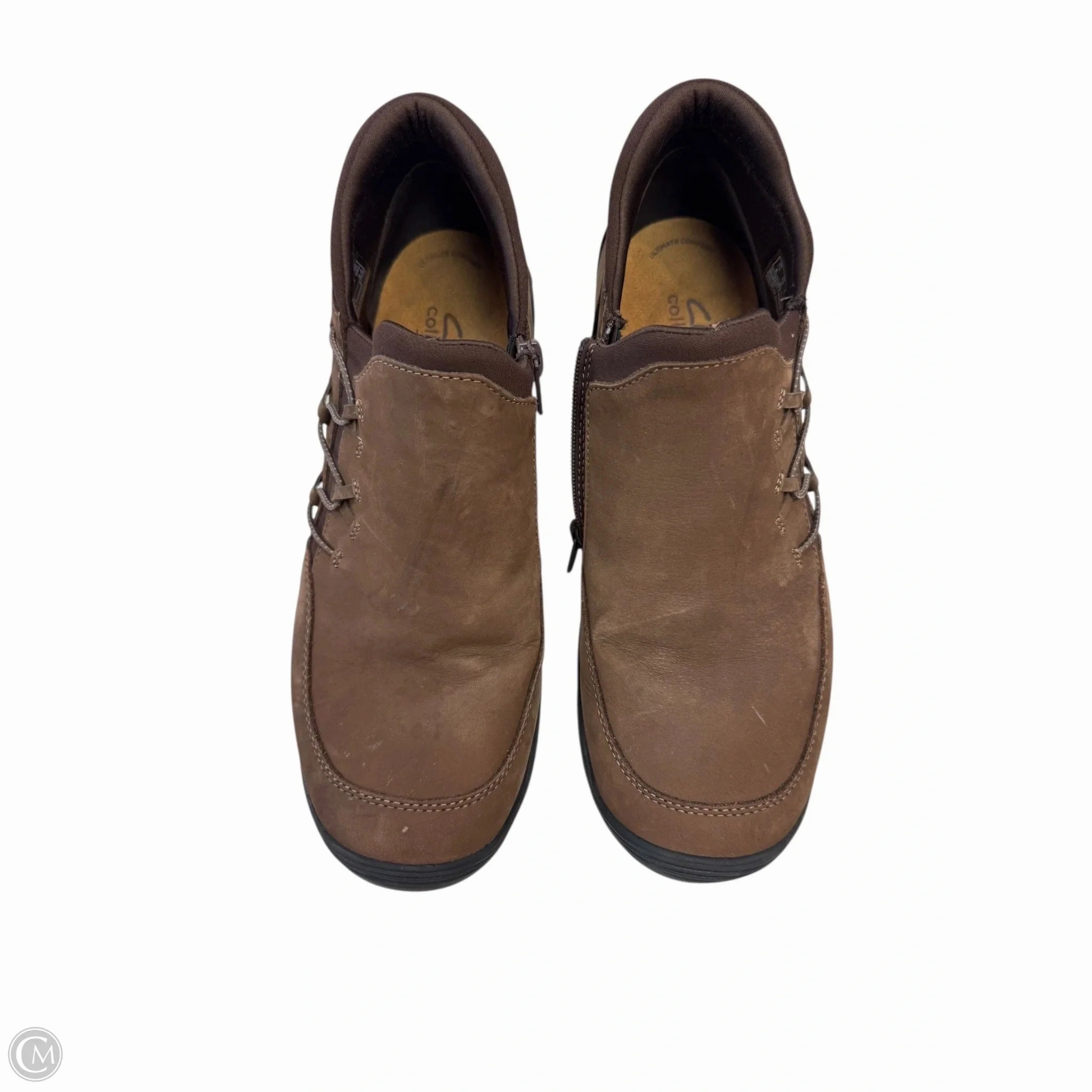 Shoes Sneakers By Clarks In Brown, Size: 10 Leather Footwear