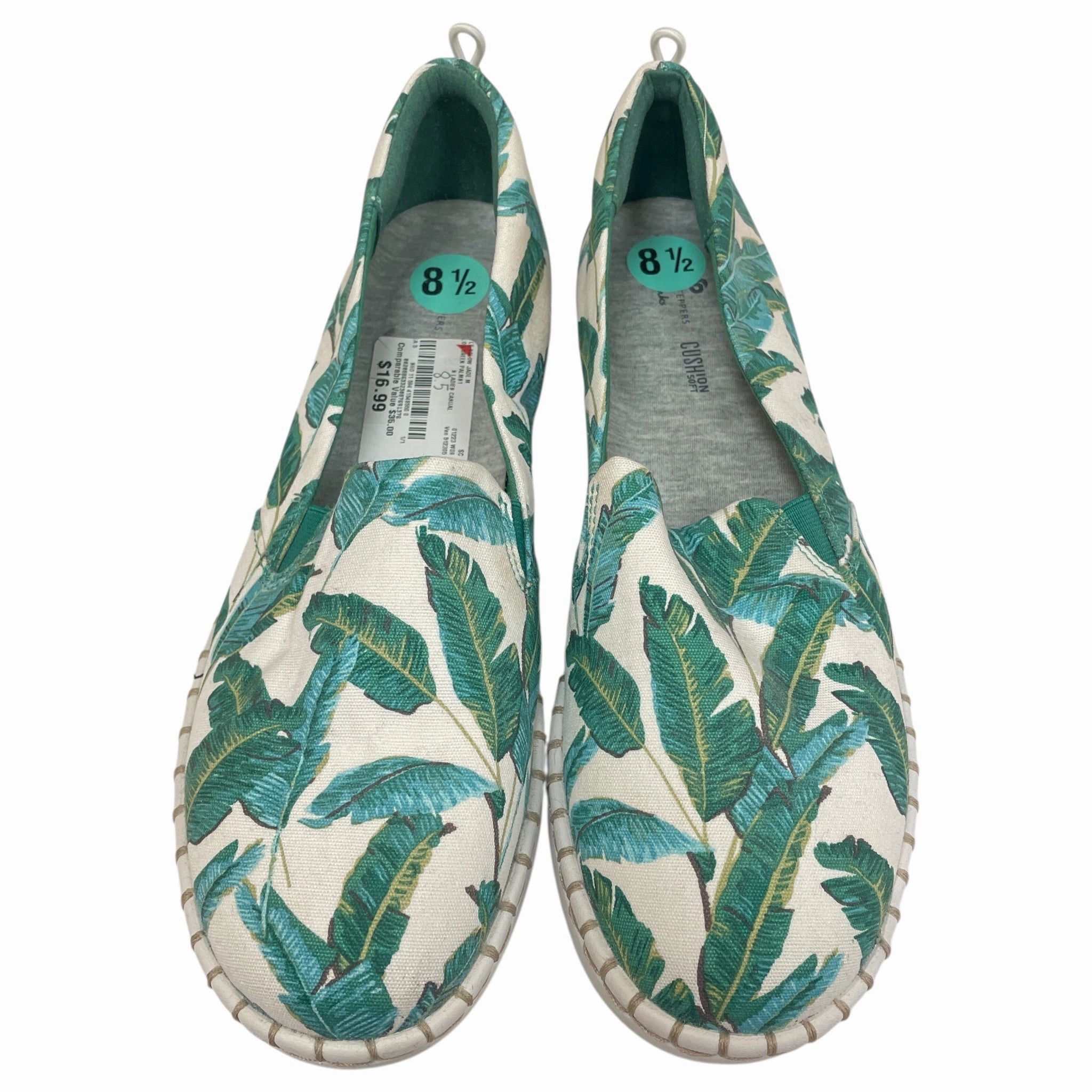 Shoes Sneakers By Clarks In Green & White, Size:8.5 Leather Footwear