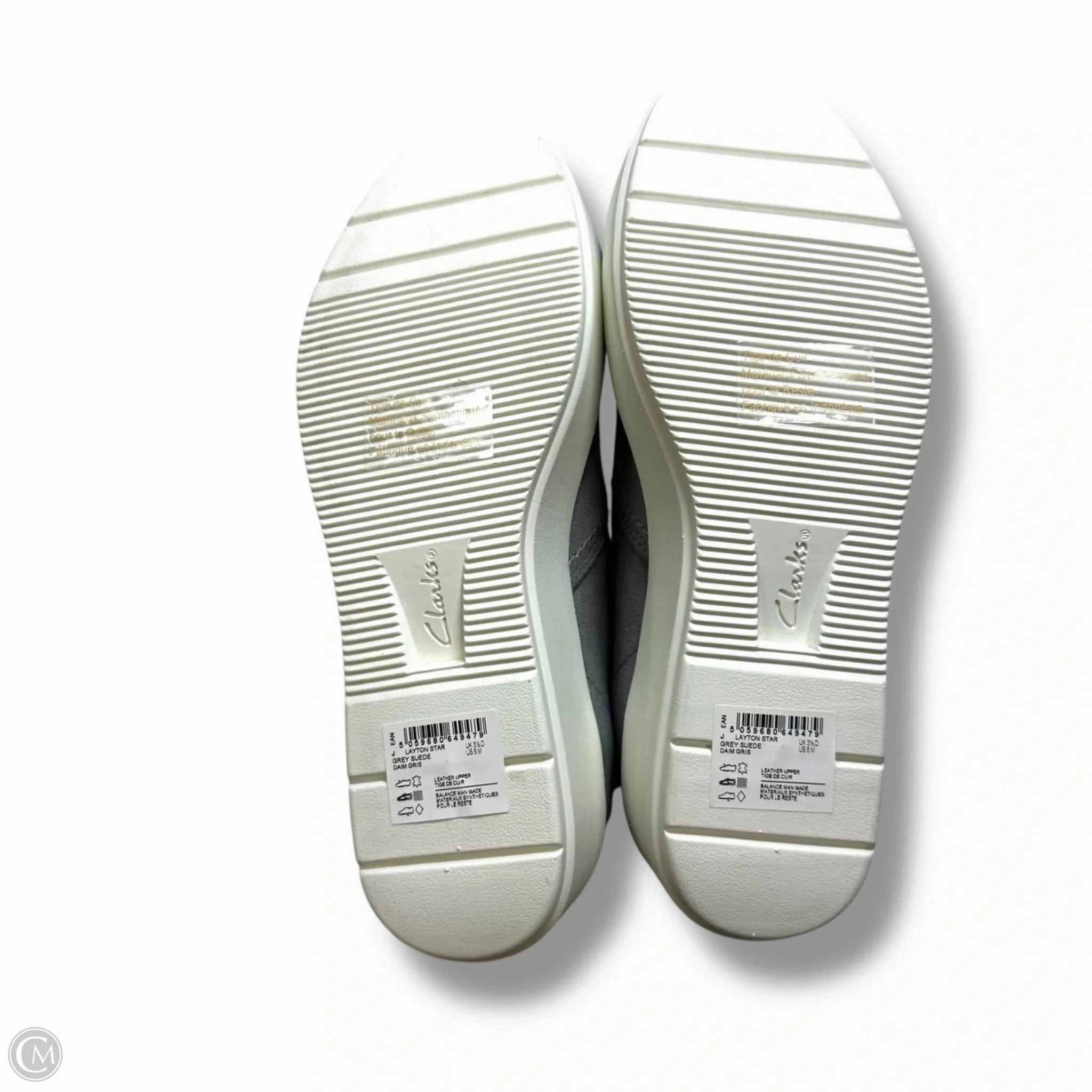 Shoes Sneakers By Clarks In Grey, Size: 6.5 Leather Footwear