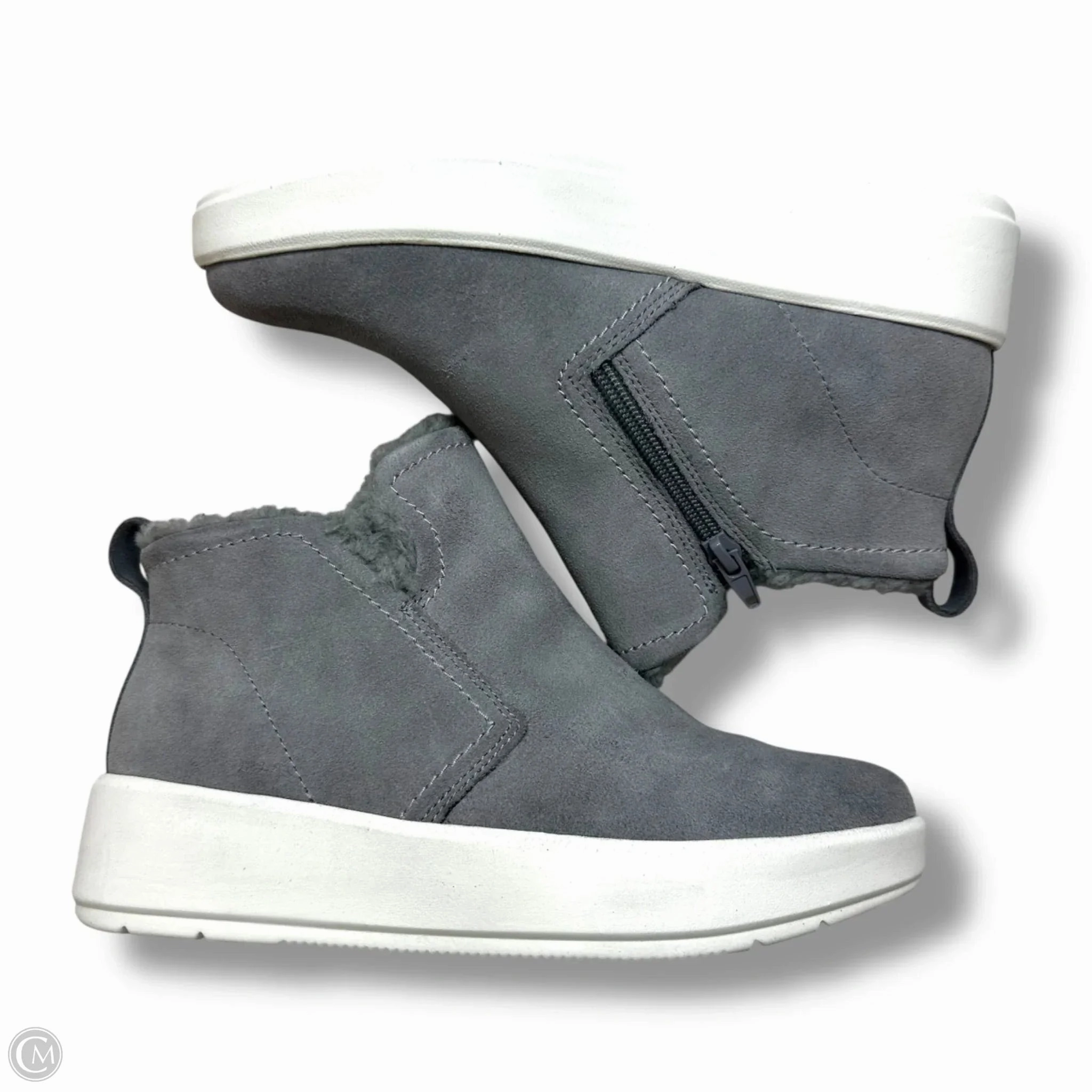 Shoes Sneakers By Clarks In Grey, Size: 6.5 Leather Footwear