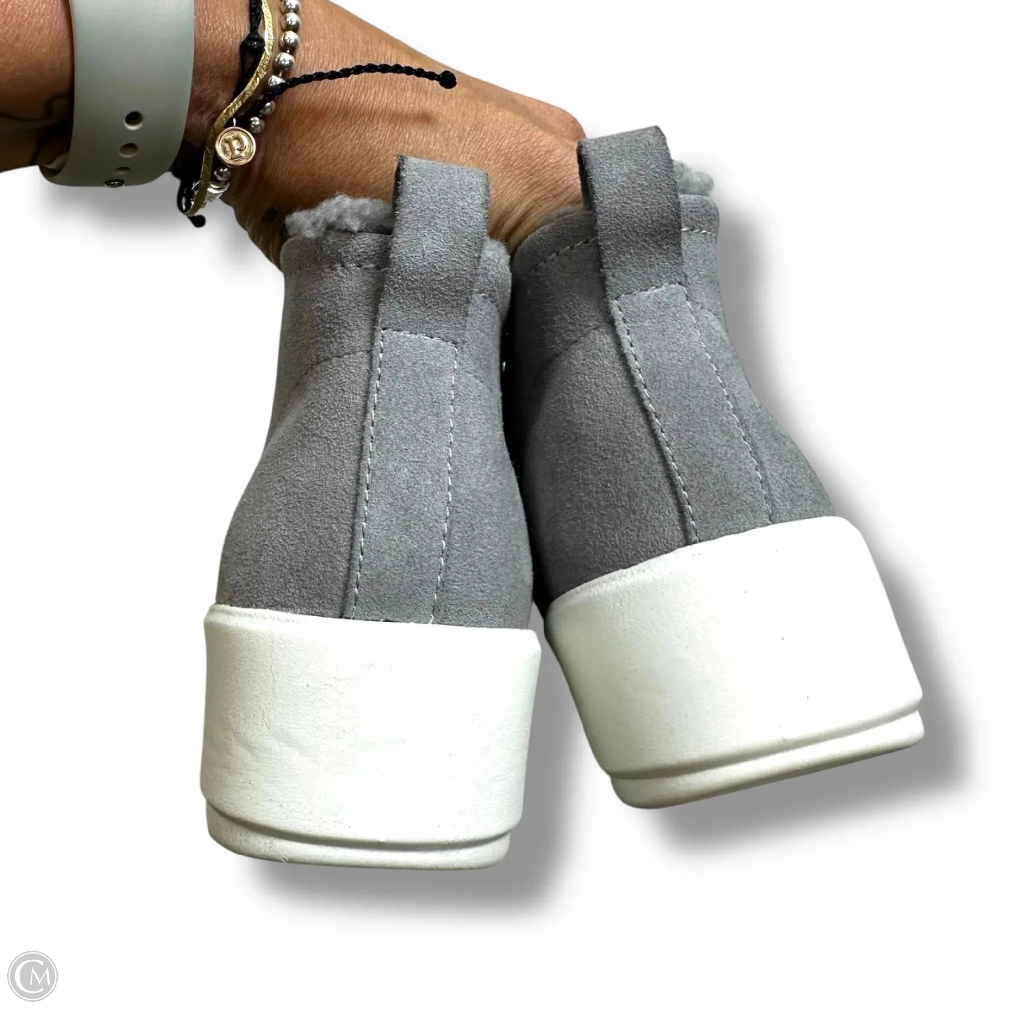 Shoes Sneakers By Clarks In Grey, Size: 6.5 Leather Footwear