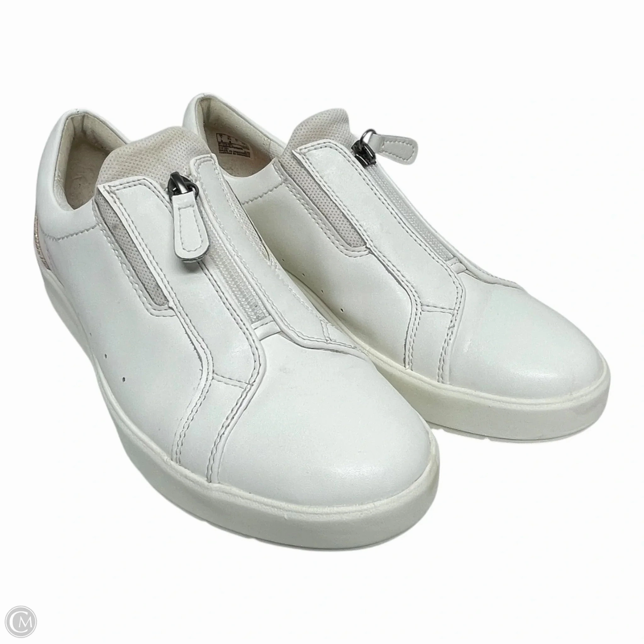Shoes Sneakers By Clarks In White, Size: 9.5 Leather Footwear