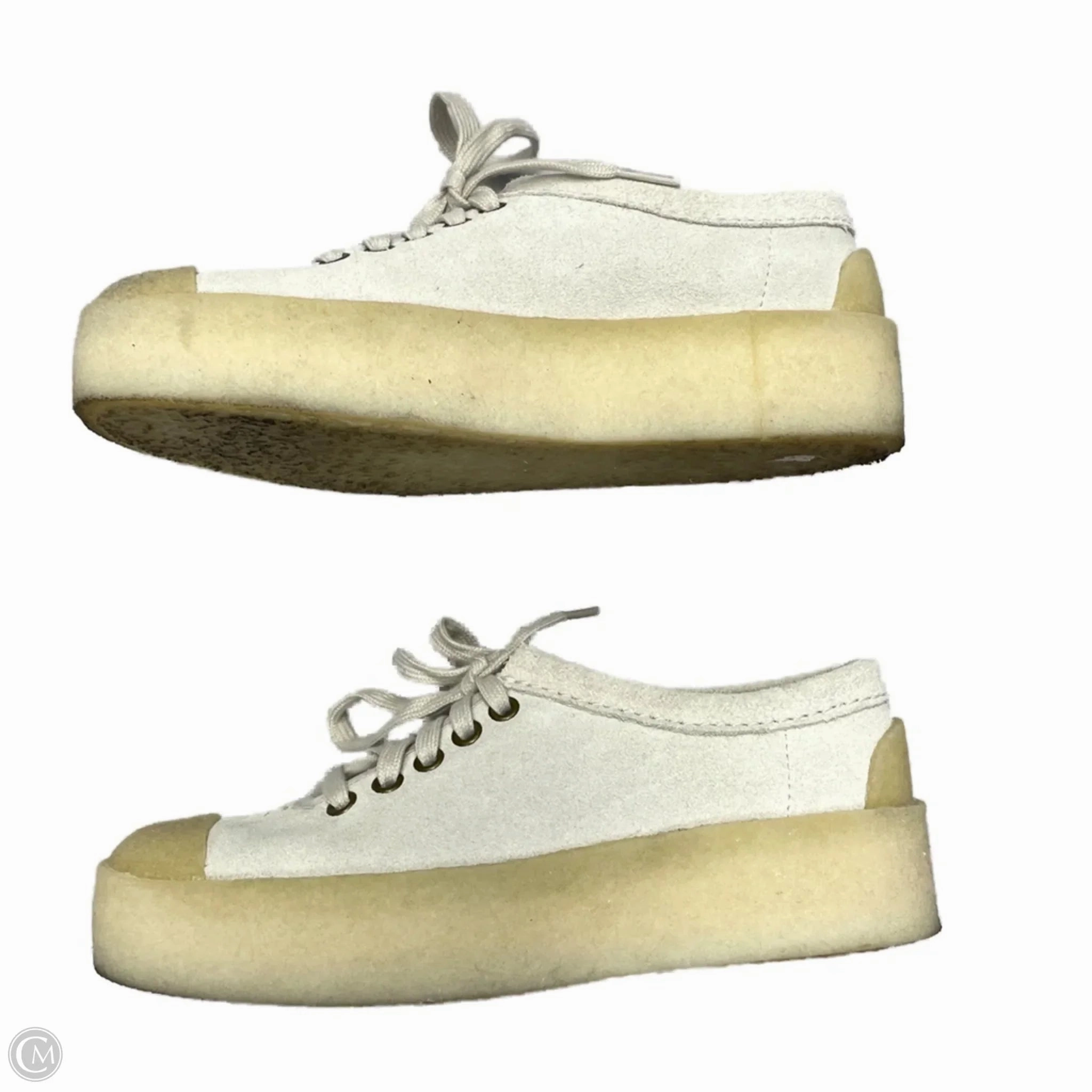Shoes Sneakers Platform By Clarks In Beige, Size: 7 Leather Footwear