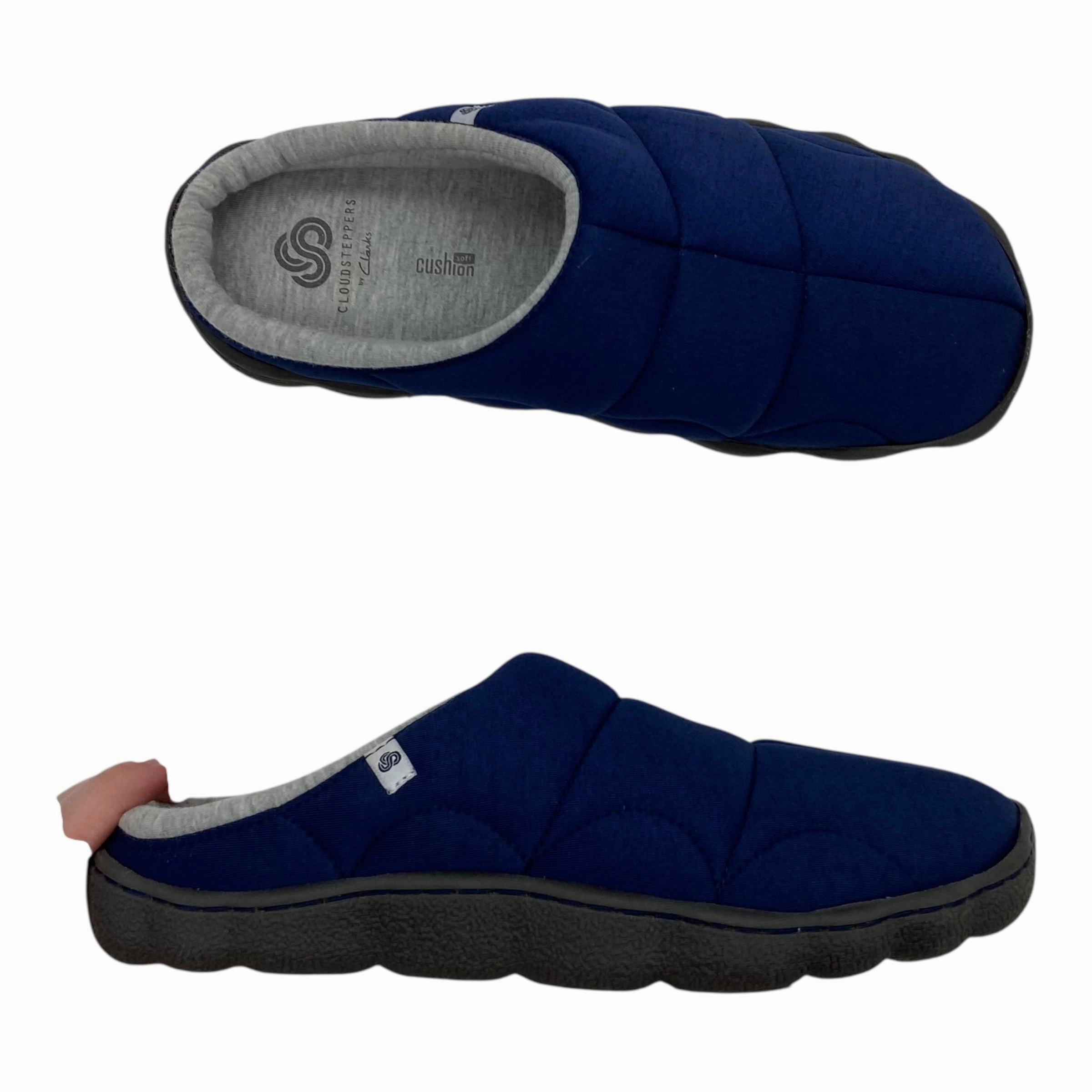 Slippers By Clarks In Navy Leather Footwear