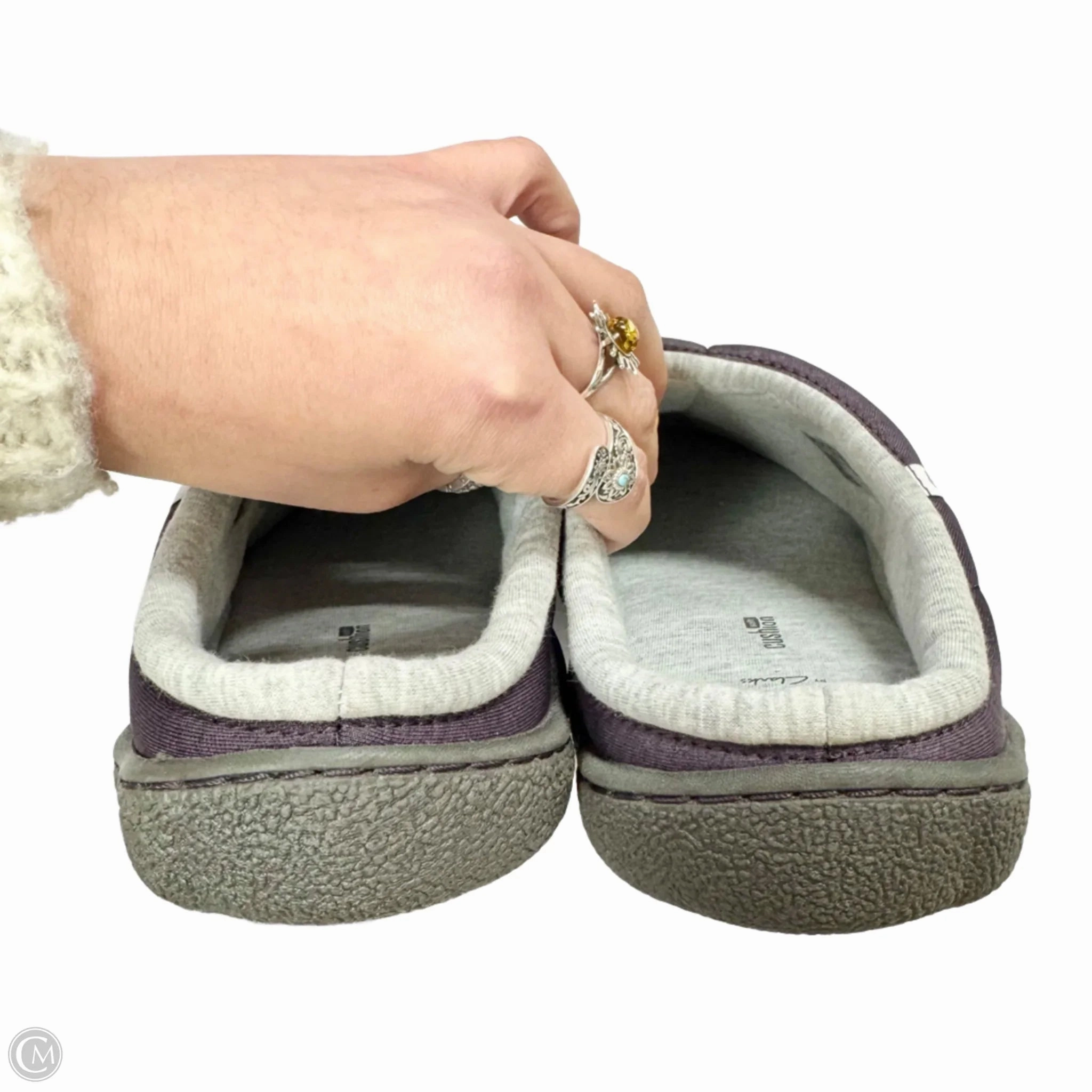 Slippers By Clarks In Purple, Size: 7 Leather Footwear