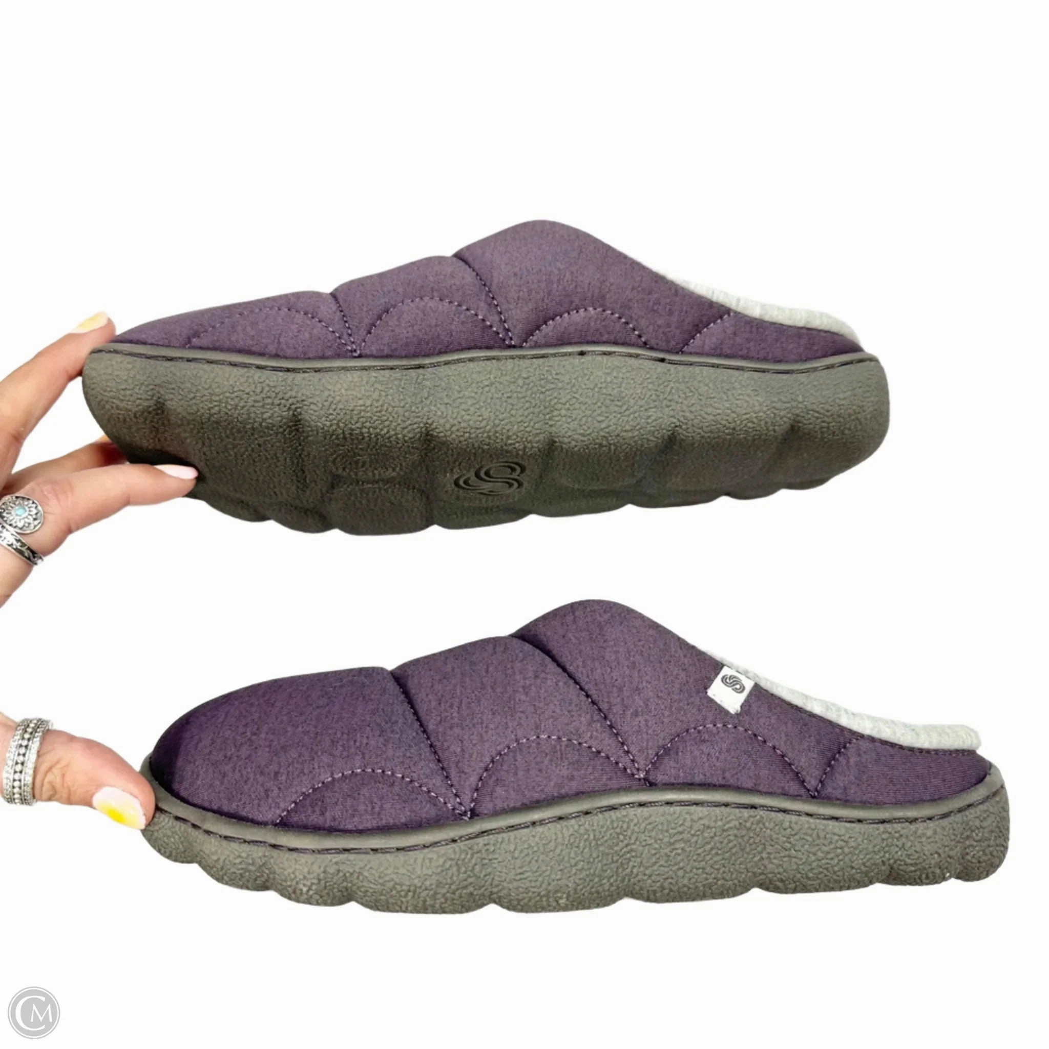 Slippers By Clarks In Purple, Size: 7 Leather Footwear