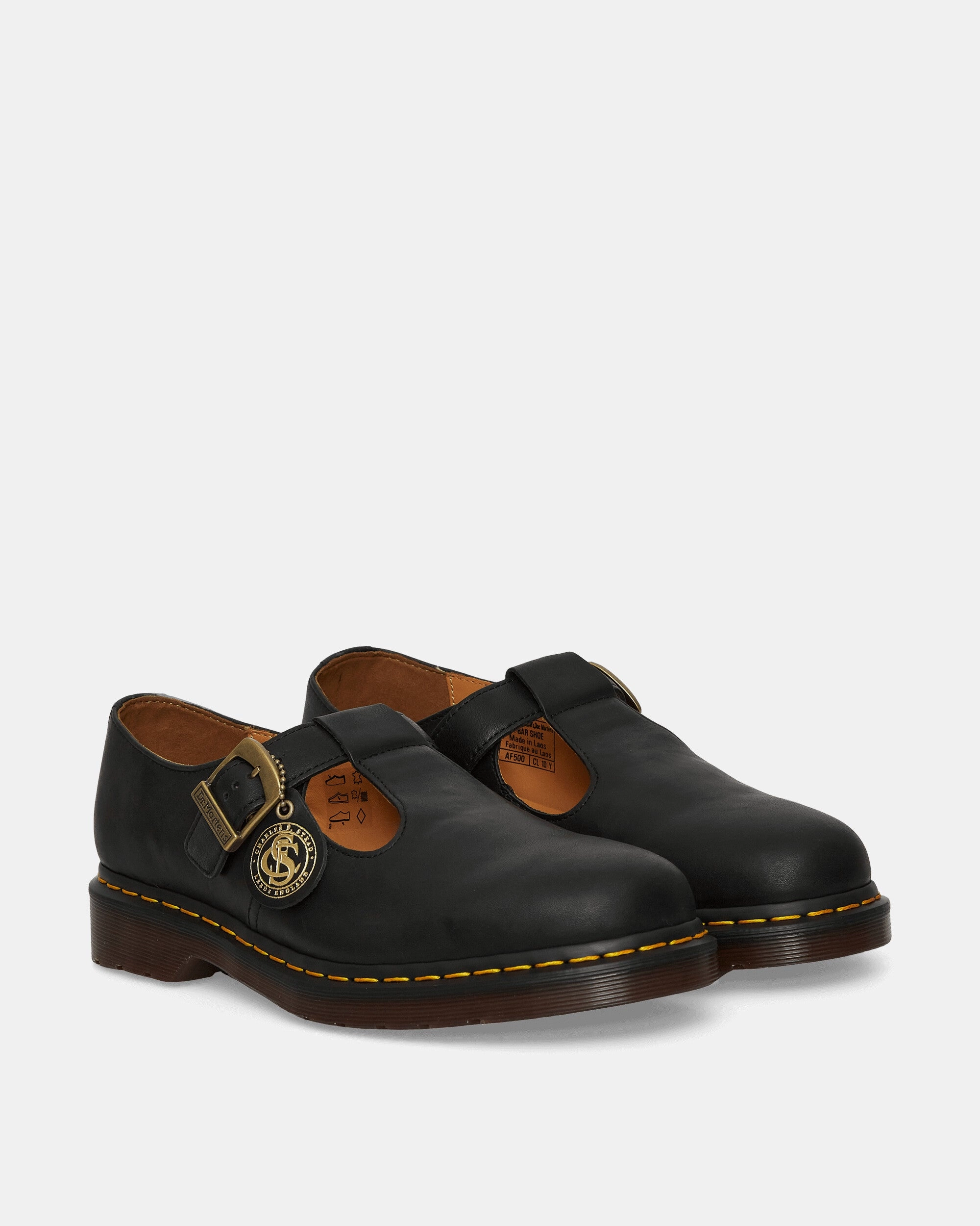 T-Bar Shoes Black Smooth Leather Boots