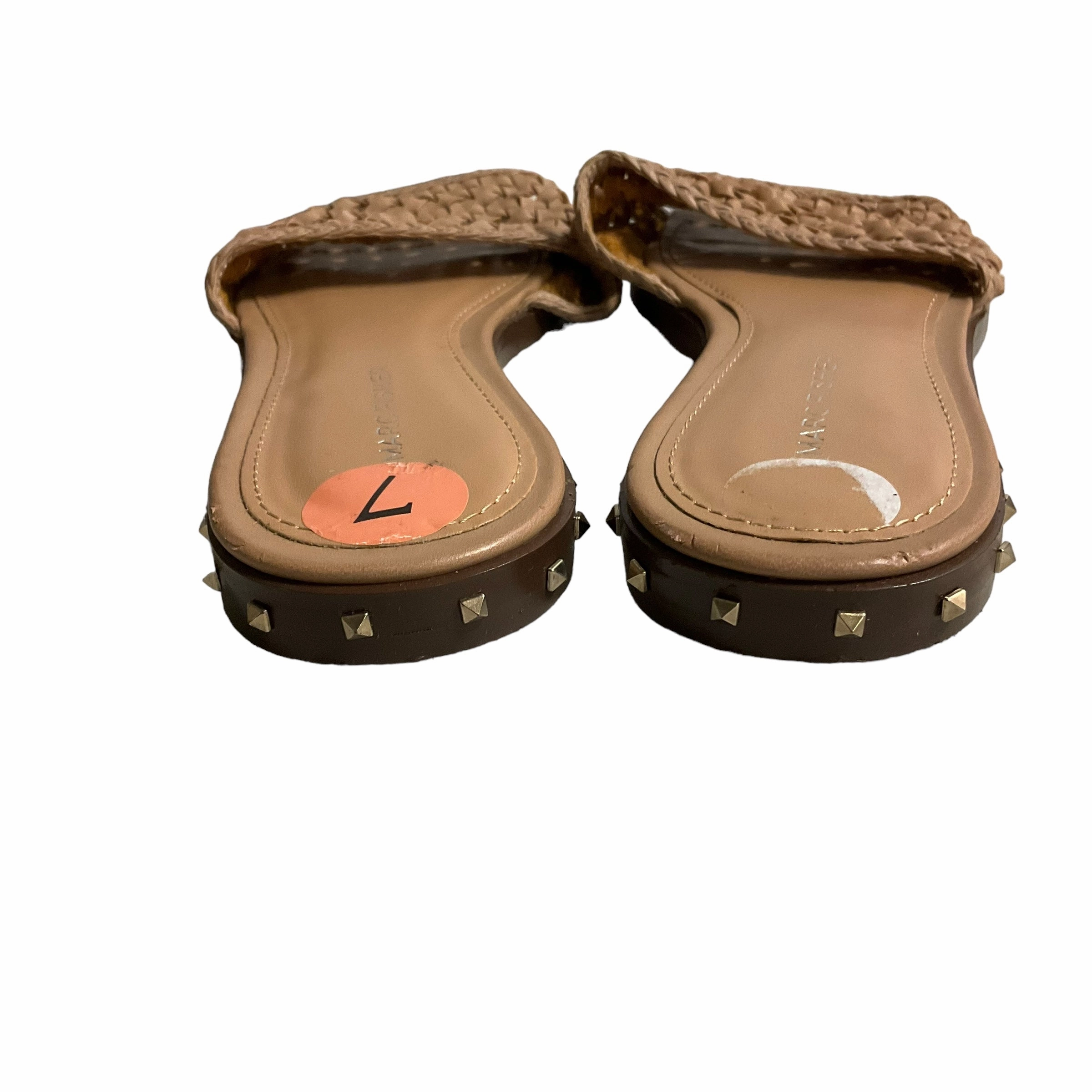 Tan Sandals Flats Marc Fisher, Size 7 Fashion Heels