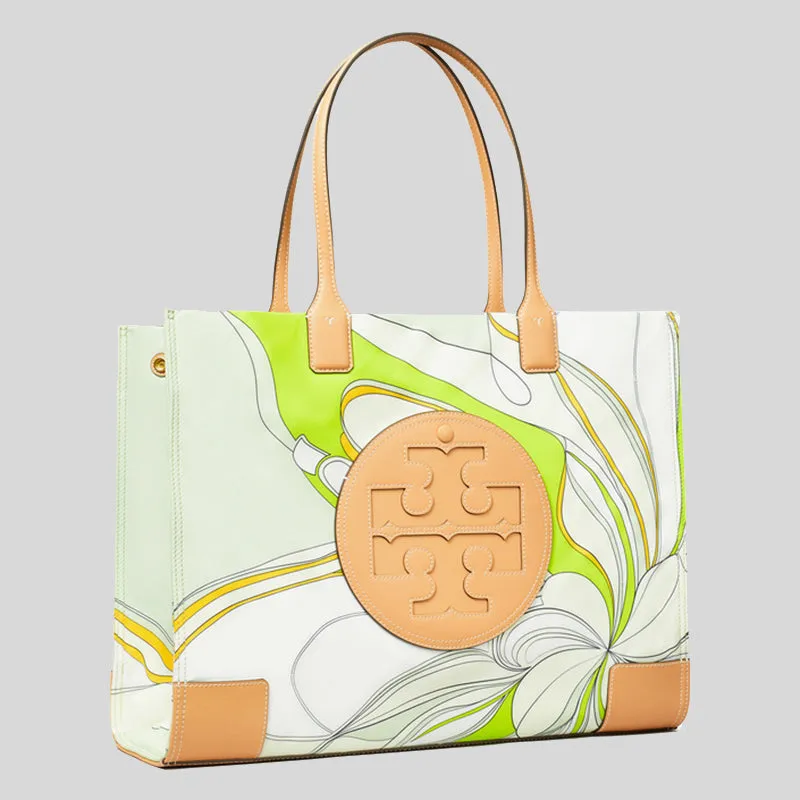 Tory Burch Bags TORY BURCH Ella Tulip Printed Tote Bag Green Multi 88237
