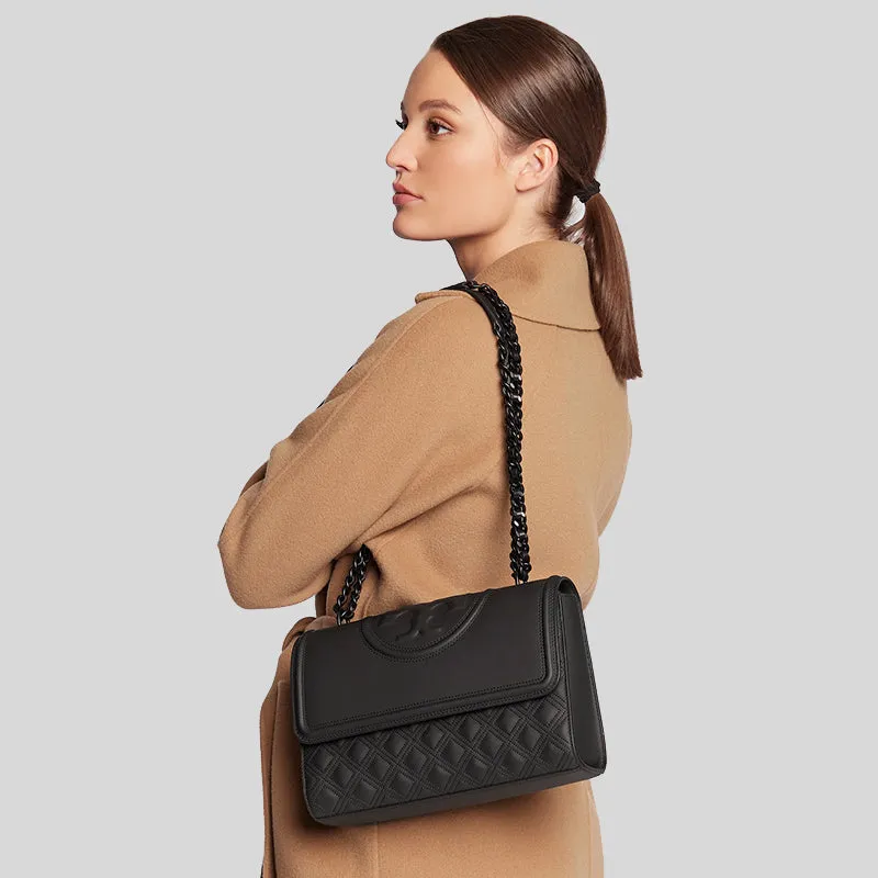 Tory Burch Bags TORY BURCH Fleming Matte Convertible Shoulder Bag Black 82559