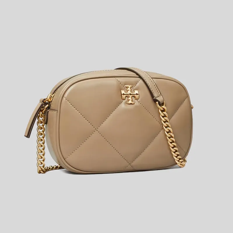 Tory Burch Bags TORY BURCH Kira Diamond Quilt Camera Bag Taupe Oak 154715