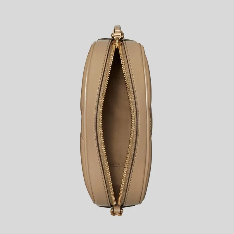 Tory Burch Bags TORY BURCH Kira Diamond Quilt Camera Bag Taupe Oak 154715