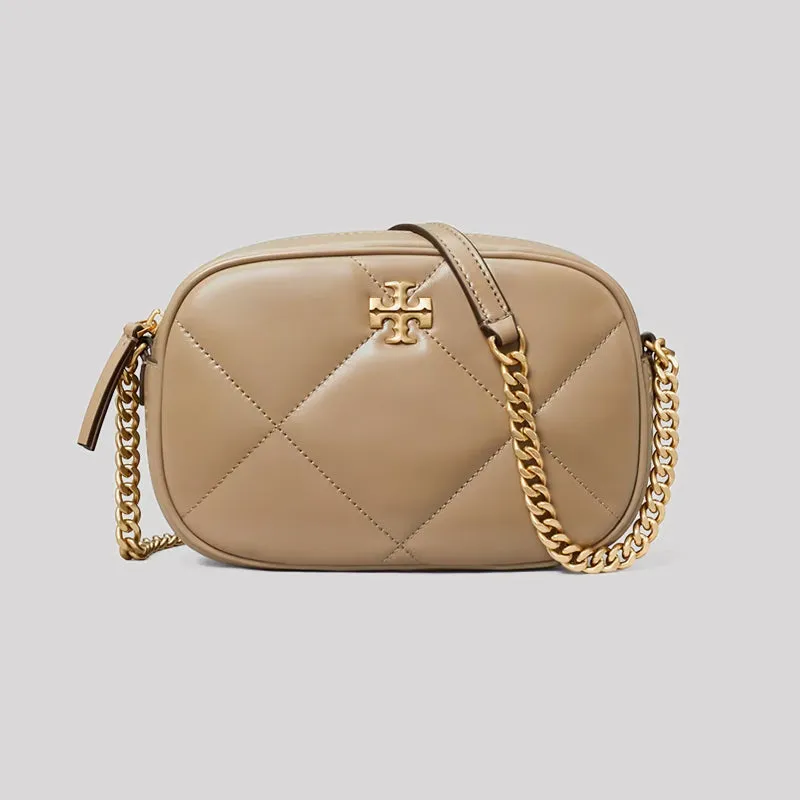 Tory Burch Bags TORY BURCH Kira Diamond Quilt Camera Bag Taupe Oak 154715