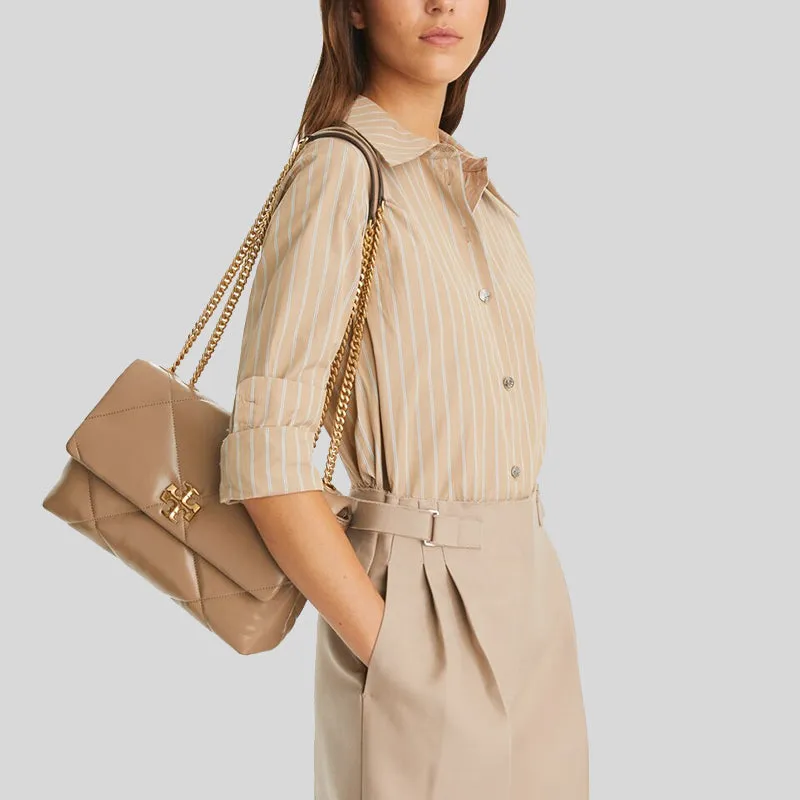 Tory Burch Bags TORY BURCH Kira Diamond Quilt Convertible Shoulder Bag Taupe Oak 154704