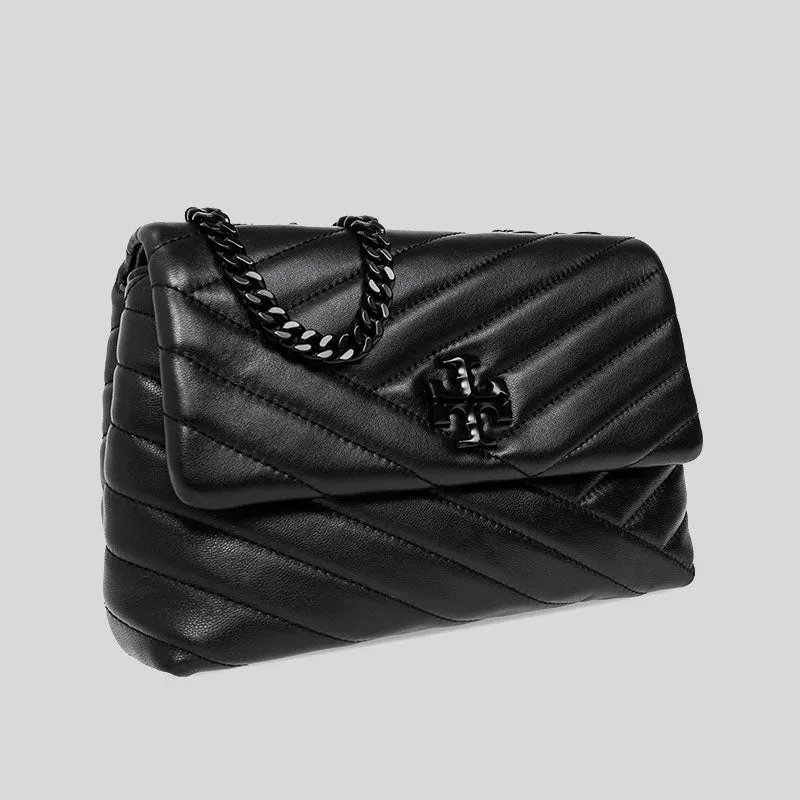 Tory Burch Bags TORY BURCH Kira Small Chevron Convertible Shoulder Bag Black/Silver 90856